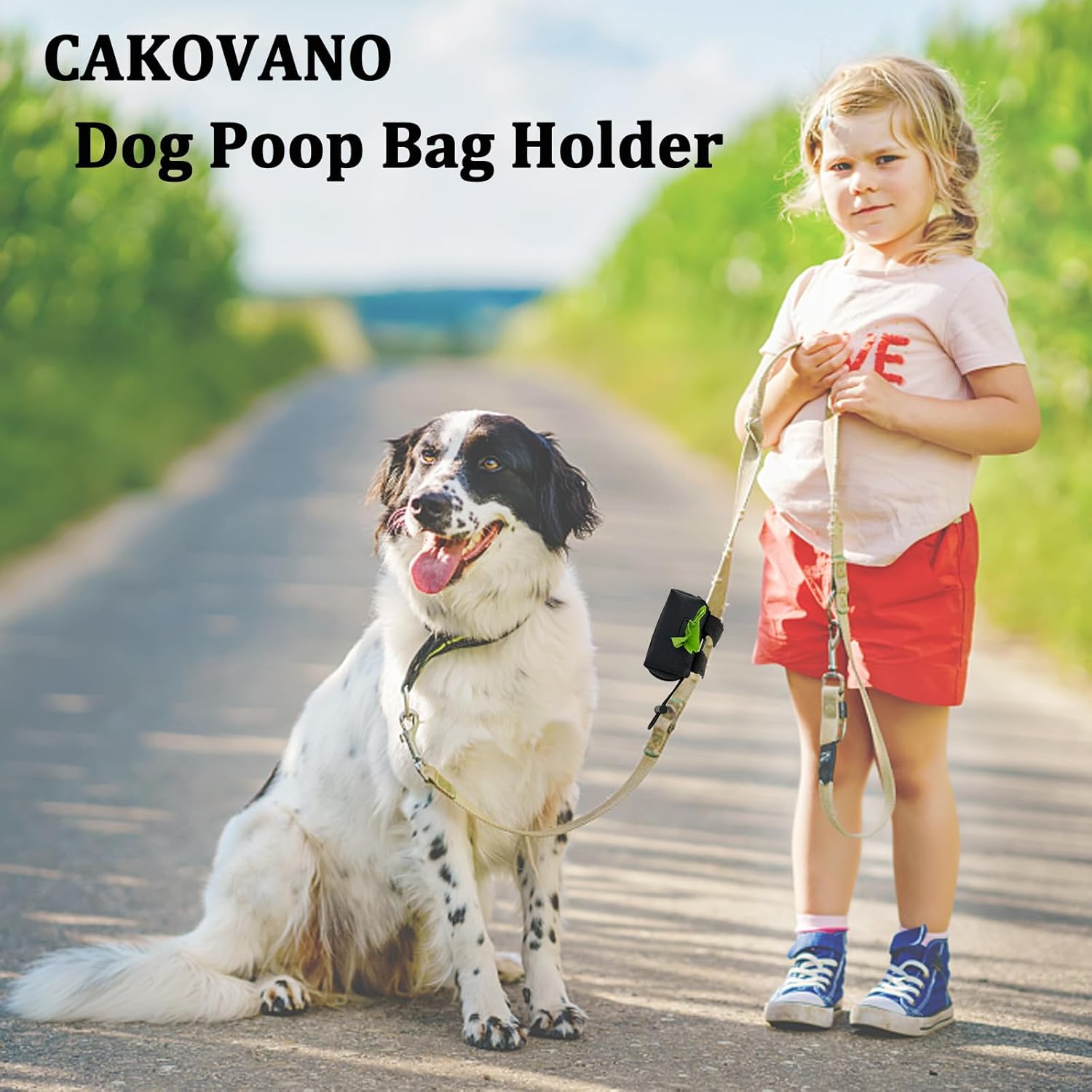 Soporte para bolsa de excrementos de perro para correa, dispensador de bolsas de excrementos de perro para fijación de correa, soporte 2 en 1 para