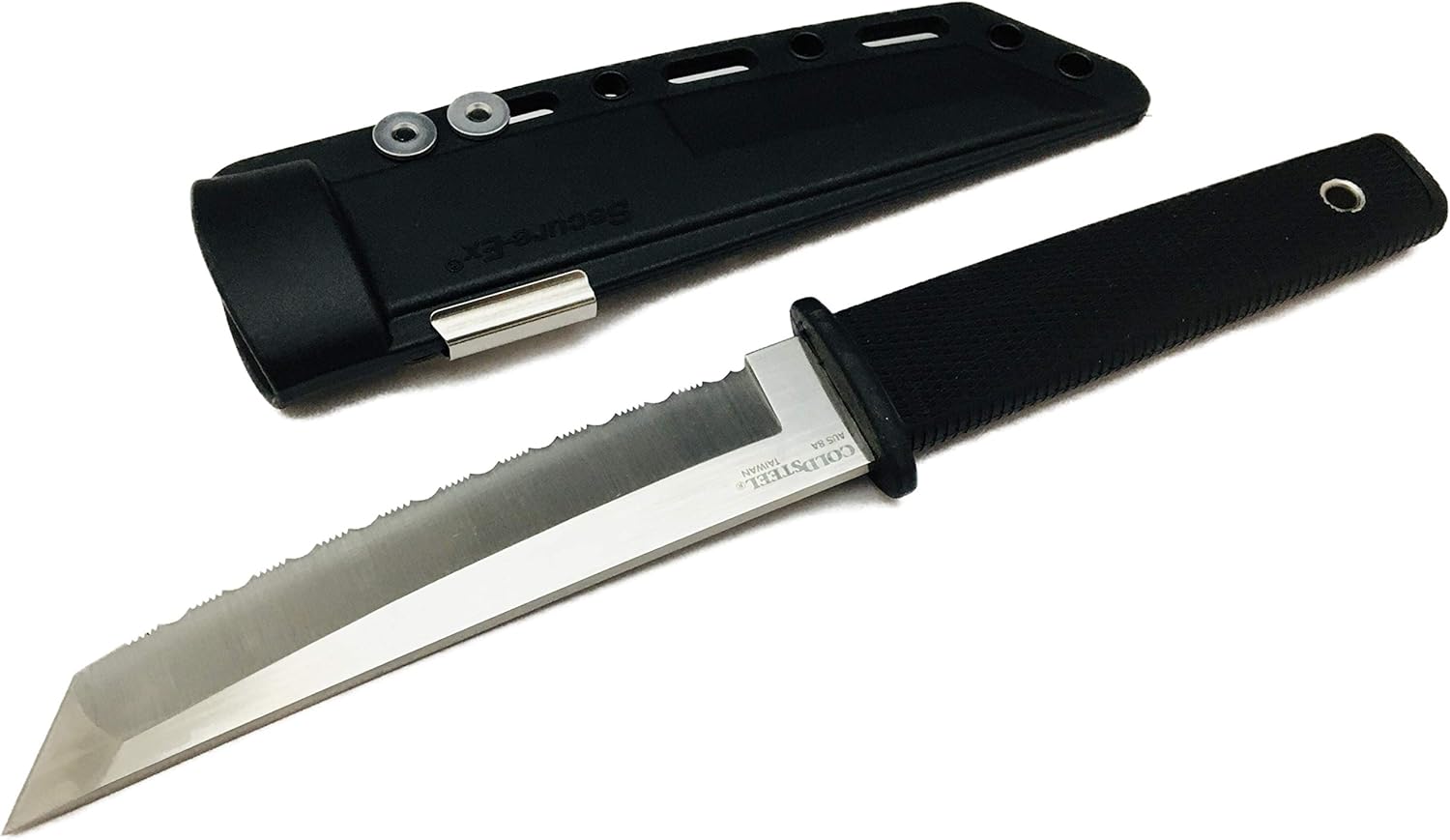 Cold Steel Kobun – Cuchillo táctico de hoja fija con funda, dentado, talla única