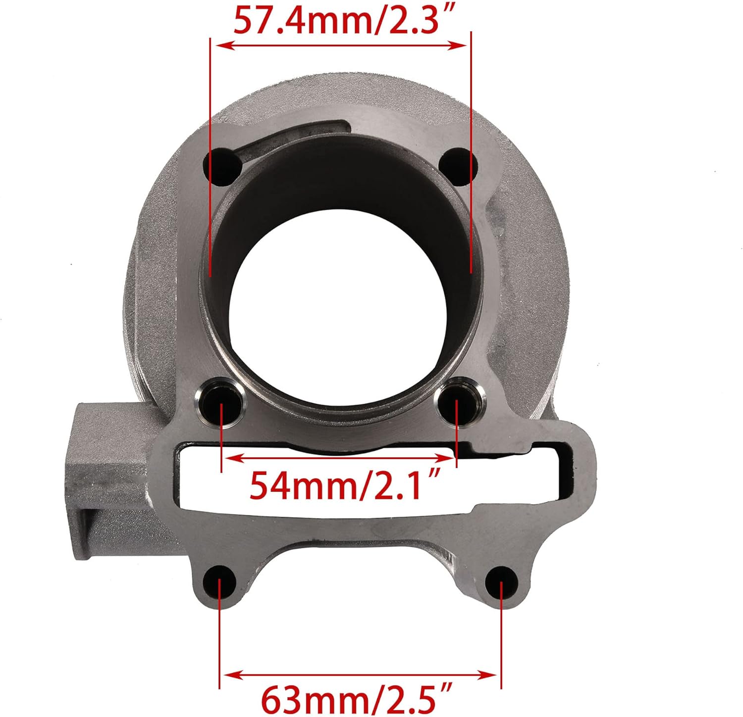 WOOSTAR Kit de reconstrucción de cilindro de orificio grande de 2.260 in con reemplazo de pistón para GY6 4 tiempos 125cc 150cc 157QMJ 152QMI motor