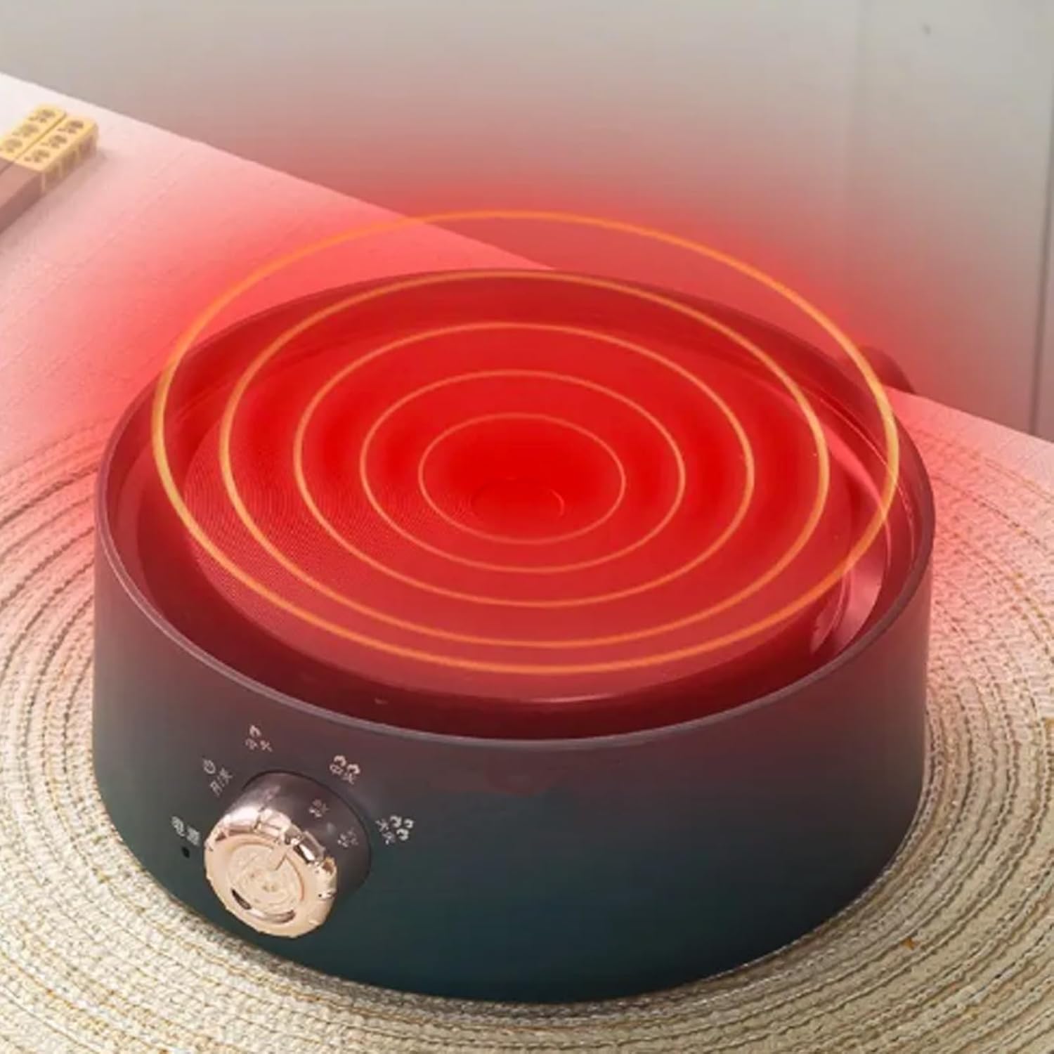 Mini estufa eléctrica, placa caliente pequeña, calefacción vertical de 360 grados, placa caliente portátil para encimera para el hogar, café, té,
