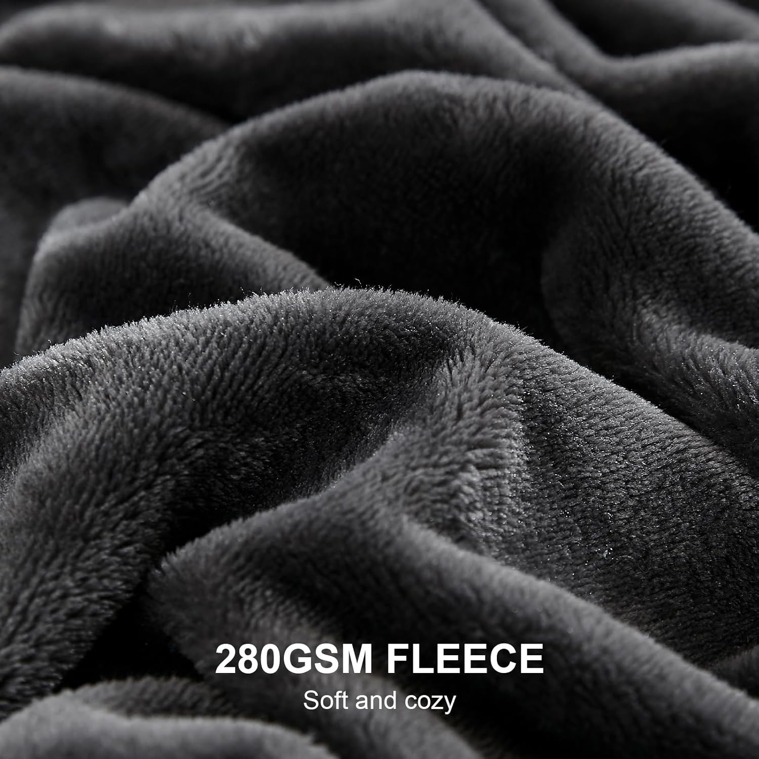 Hansleep Manta de franela de forro polar, súper suave y esponjosa, manta de sofá acogedora para todas las estaciones (gris oscuro, manta de 50 x 65)