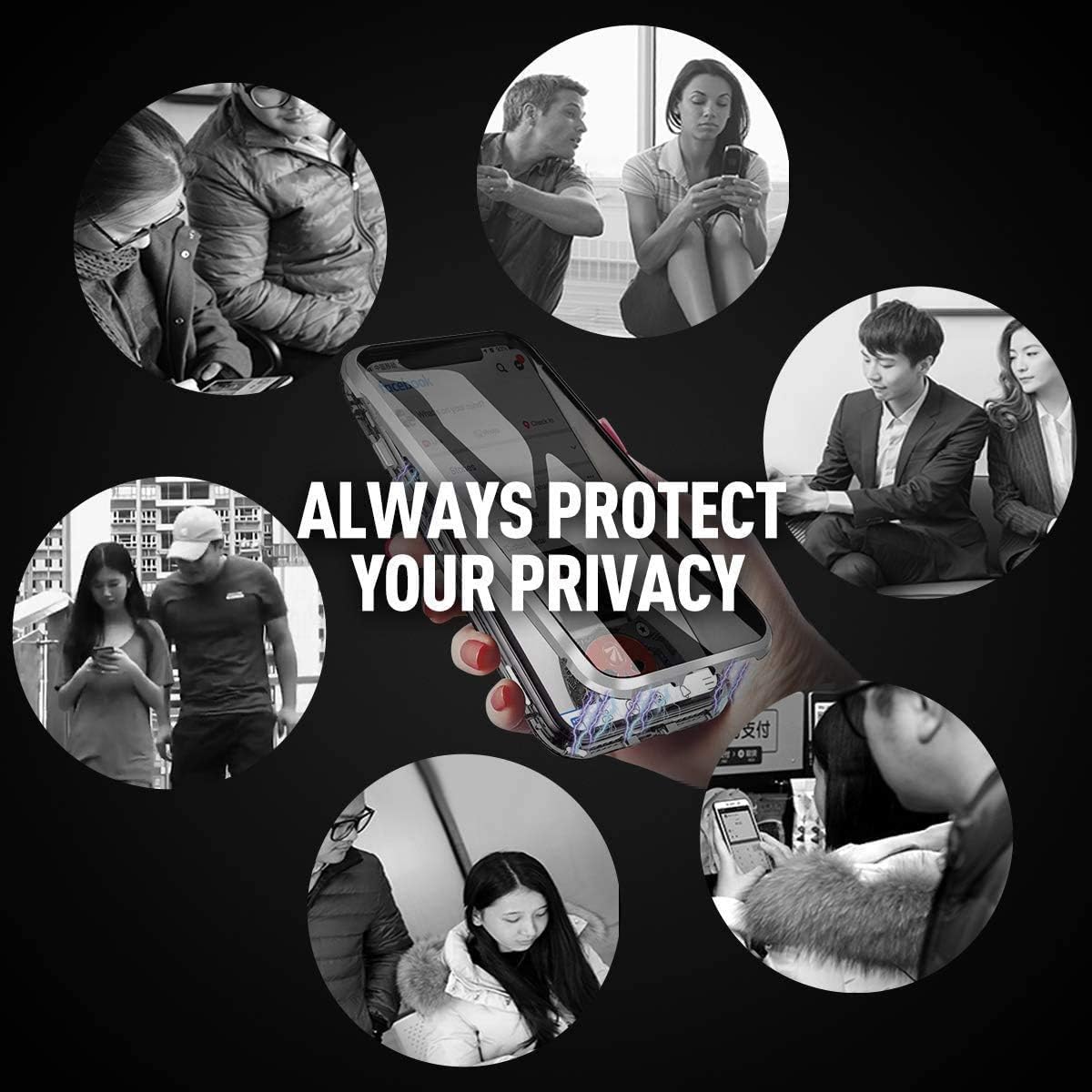 Funda magnética de privacidad para iPhone 11 Pro Max, antiapertura, absorción magnética, protector de pantalla de privacidad de doble cara, vidrio