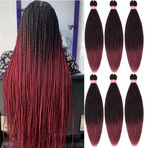 Extensiones de cabello trenzado preestirado a baja temperatura de 26 pulgadas, extensiones de cabello trenzado ombré, paquete de 6 extensiones de Extensiones de cabello trenzado preestirado a baja temperatura de 26 pulgadas, extensiones de cabello trenzado ombré, paquete de 6 extensiones de