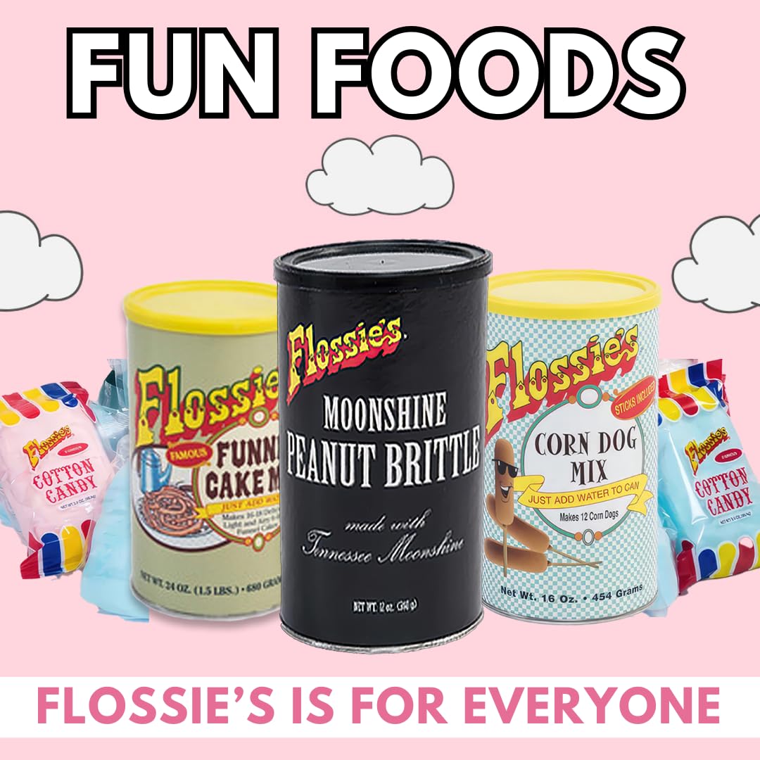 Flossie’s Famosos sabores de fiesta de algodón de azúcar azul y rosa, bolsa de 2.4 onzas (paquete de 12)