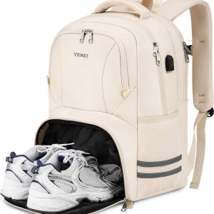 Ytonet Mochila de gimnasio para mujeres y hombres, mochila de viaje con compartimento para zapatos, puerto de carga USB, bolsa de transporte Ytonet Mochila de gimnasio para mujeres y hombres, mochila de viaje con compartimento para zapatos, puerto de carga USB, bolsa de transporte