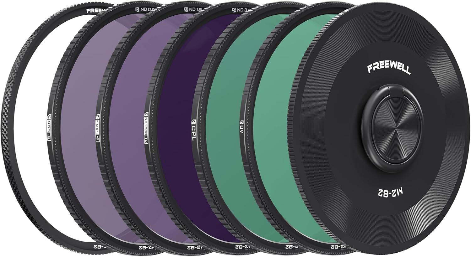 Freewell M2 Magnetic Quick Swap – Paquete de 5 filtros ND8, ND64, ND1000, CPL y UV de 3.228 in