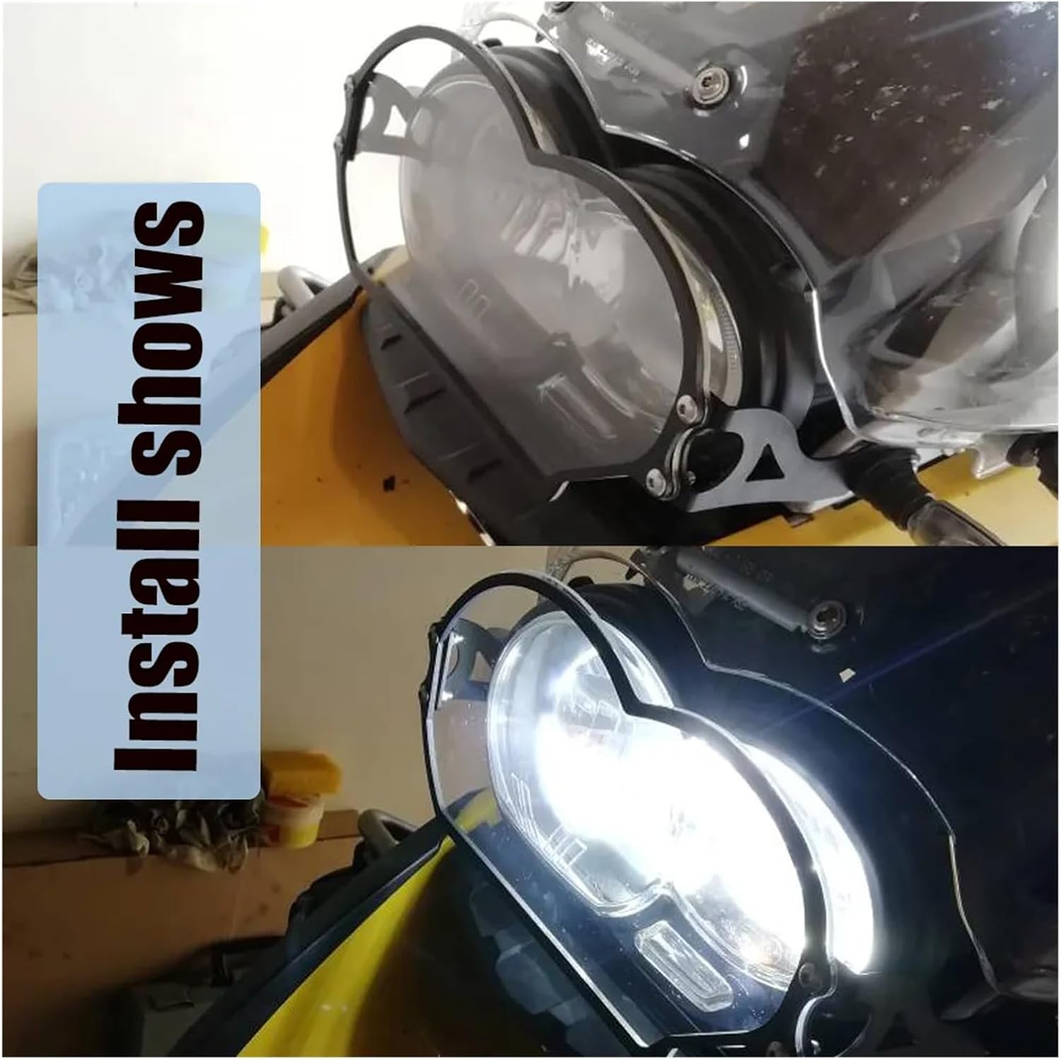 Headlight Protector Guard Cover Fit for BMW R1200GSA R 1200 GS R1200GS Adv 2004-2008-2011 2012 Motorcycle Steel Headlight Guard Cover Grill (Color