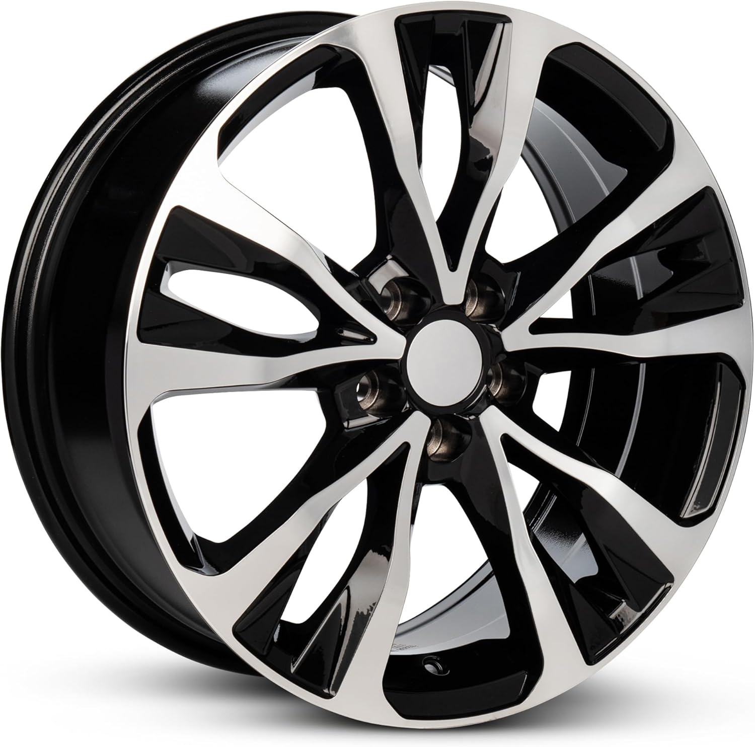 Para Toyota Corolla 2017-2019 de 17 pulgadas, cara de máquina negra (corte de diamante) borde negro, repuesto directo de equipo original, rueda de