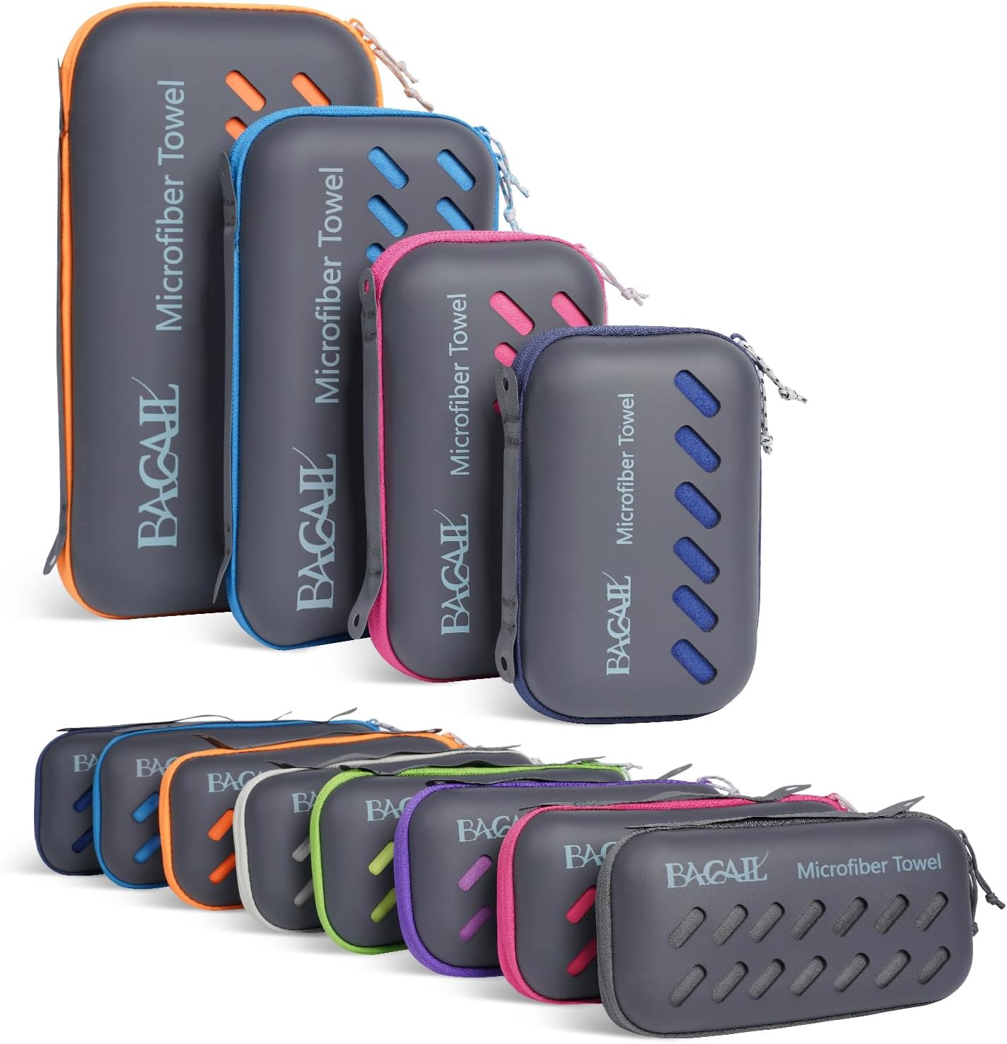 BAGAIL – Toallas de microfibra para campamento perfectas para deportes viajes y playa Secado rápido superabsorbente ultracompacta Adecuada para gimnasio playa natación mochileros BAGAIL – Toallas de microfibra para campamento perfectas para deportes viajes y playa Secado rápido superabsorbente ultracompacta Adecuada para gimnasio playa natación mochileros