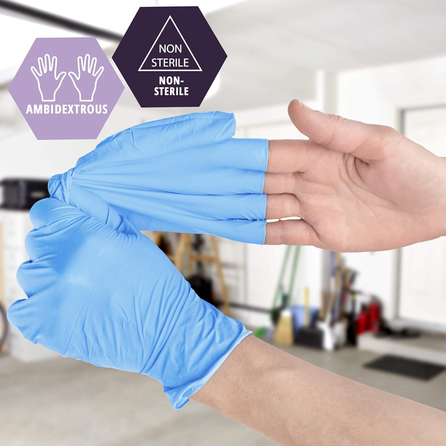 Medpride – Guantes sintéticos para examen de mezcla de vinilo-nitrilo, sin polvo, sin látex y sin goma, guantes de protección no estériles y de un