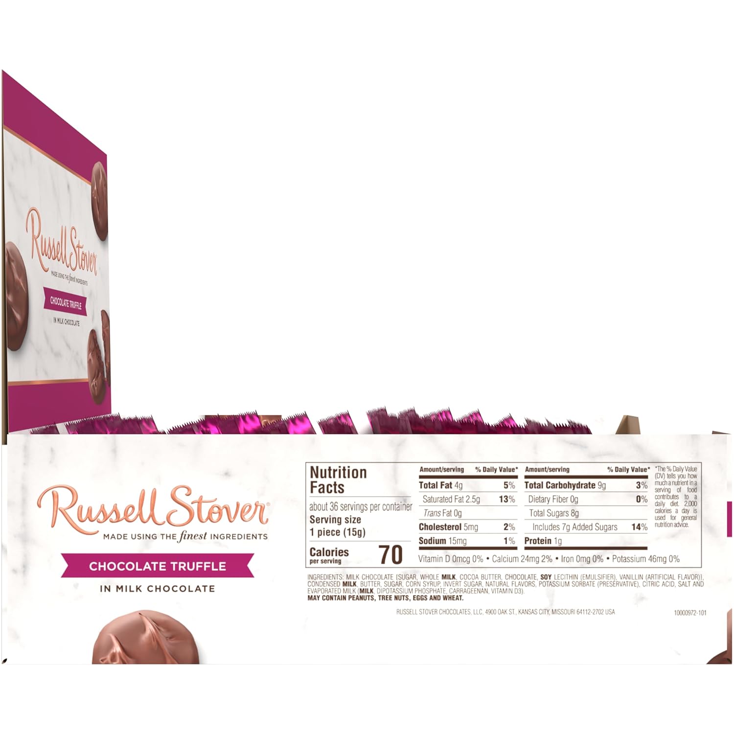 Russell Stover Trufa de chocolate con leche – 0.55 oz (paquete de 36)