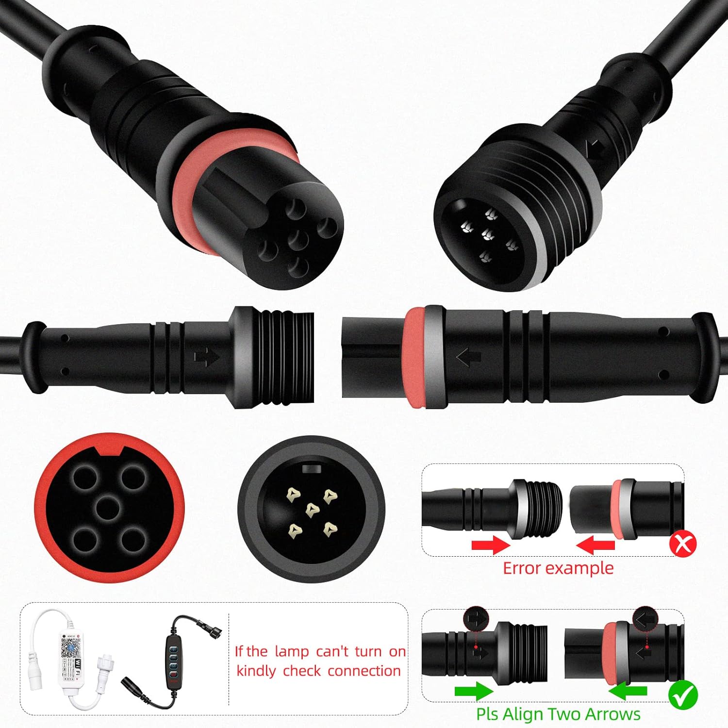 Lominie Luz LED para acuario, luz de espectro completo, luz plantada de agua salada, cuello de cisne ajustable para tanques de peces de coral de