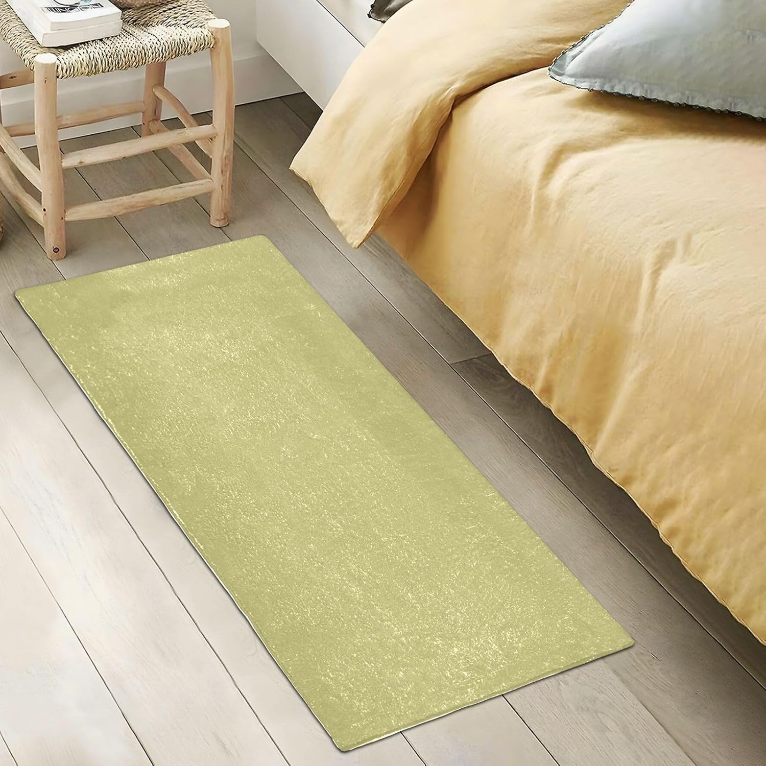 Alfombra de pasillo de color caqui oscuro para baño, lavable a máquina, alfombra absorbente con respaldo de goma, 39 x 20 pulgadas