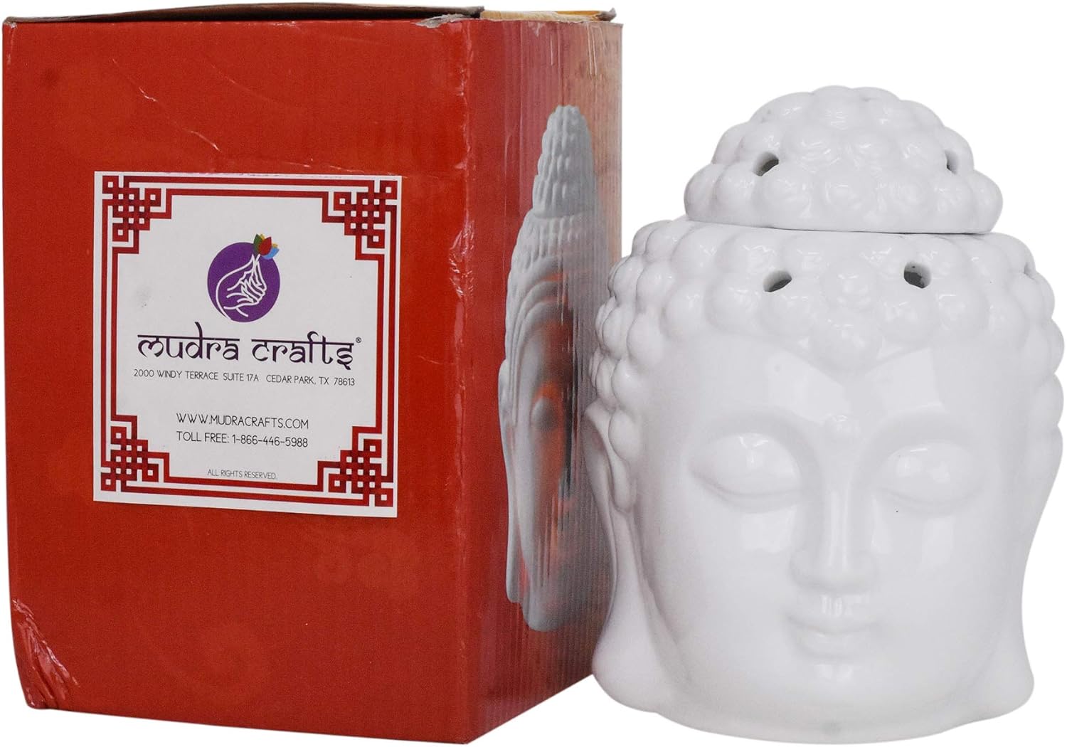 Quemador de aceite, calentador de velas, decoración de estatua de Buda blanca para cera perfumada, fragancia derretida, aceite esencial
