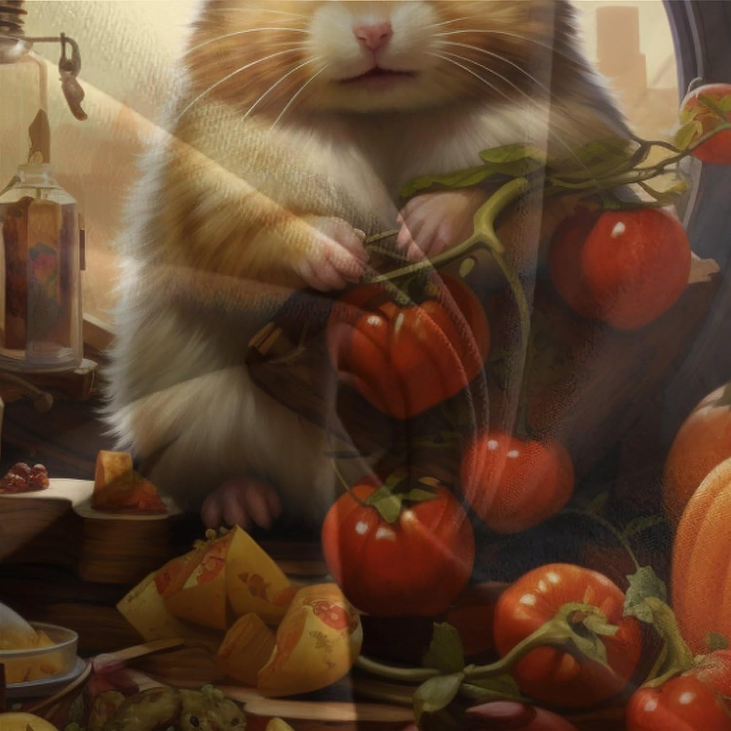 Lindo edredón de cama de hámster travieso juego de edredón de animales del bosque de hámster travieso, diseño de gatos y perros, edredón de cama