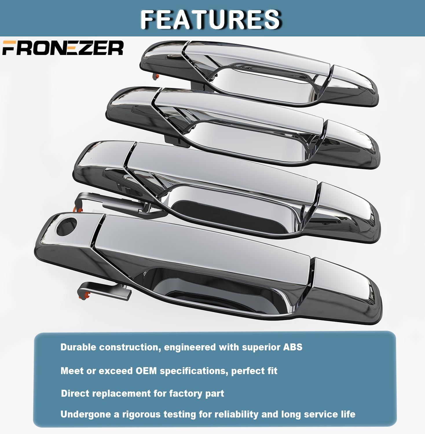 Manija de puerta exterior, 4 piezas cromadas para conductor delantero y trasero compatibles con Chevy Silverado Suburban Avalanche Tahoe 2007-2014,
