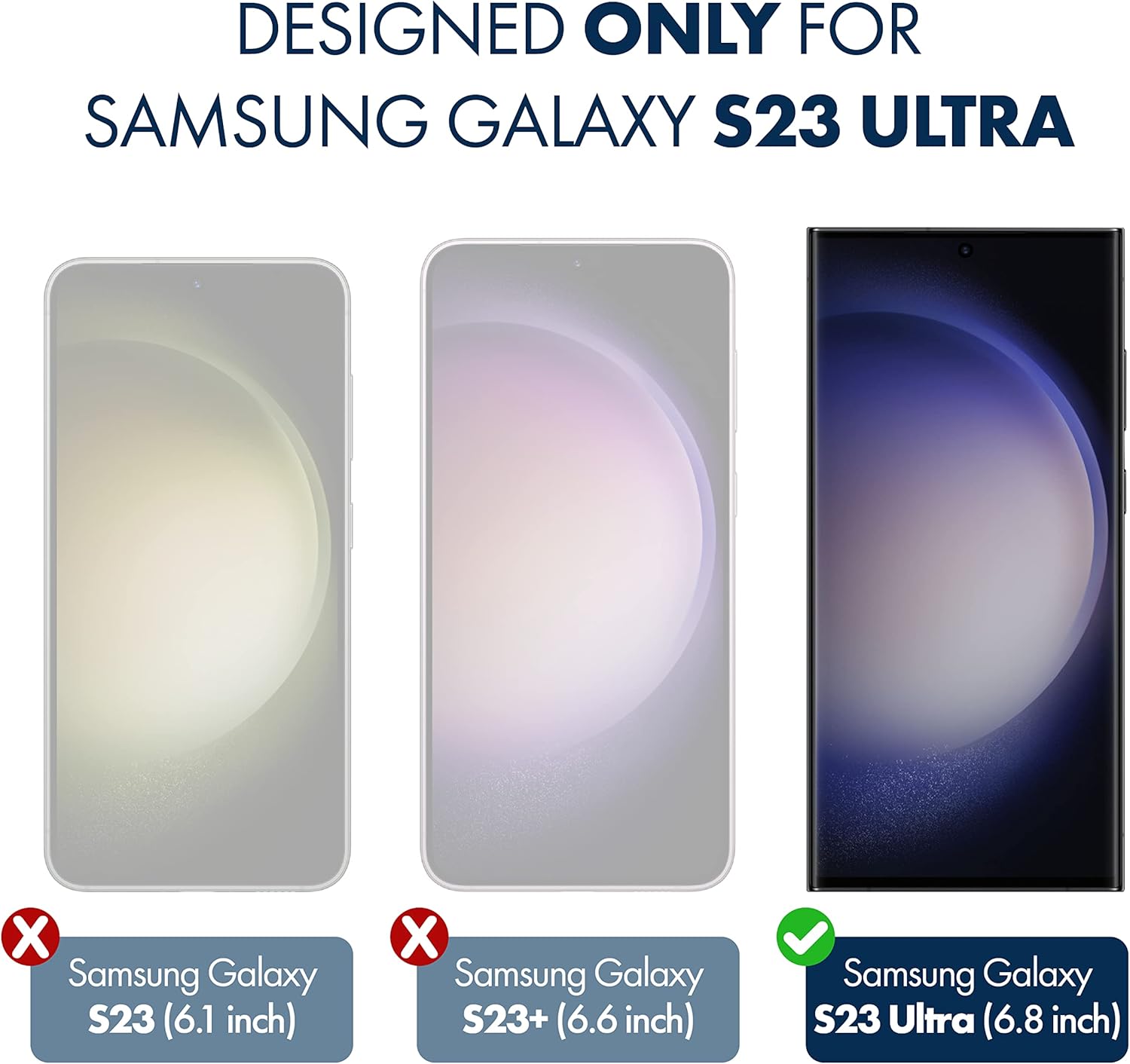 Armor Suit – Paquete de 2 protectores de pantalla MilitaryShield diseñados para Samsung Galaxy S23 Ultra 5G (6.8 pulgadas, versión 2023), cobertura