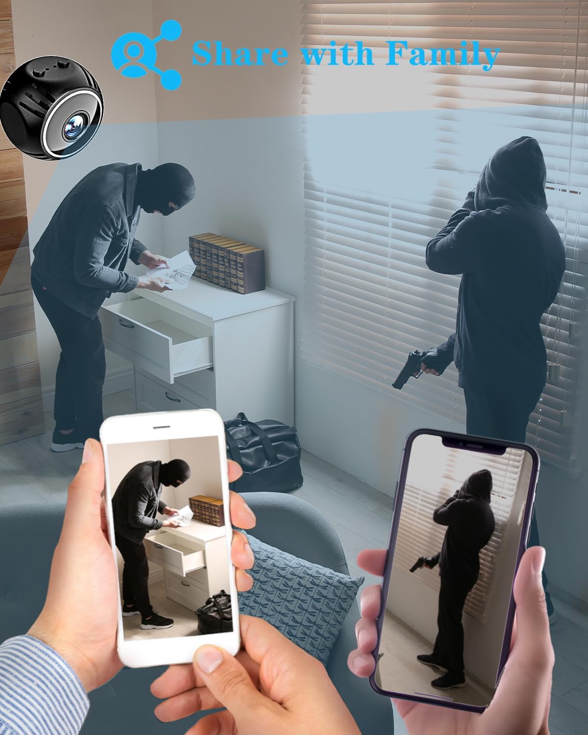 BZZCAM Mini cámara espía oculta WiFi cámara de vigilancia inalámbrica niñera cámara de seguridad para el hogar cámara interior 1080P pequeña