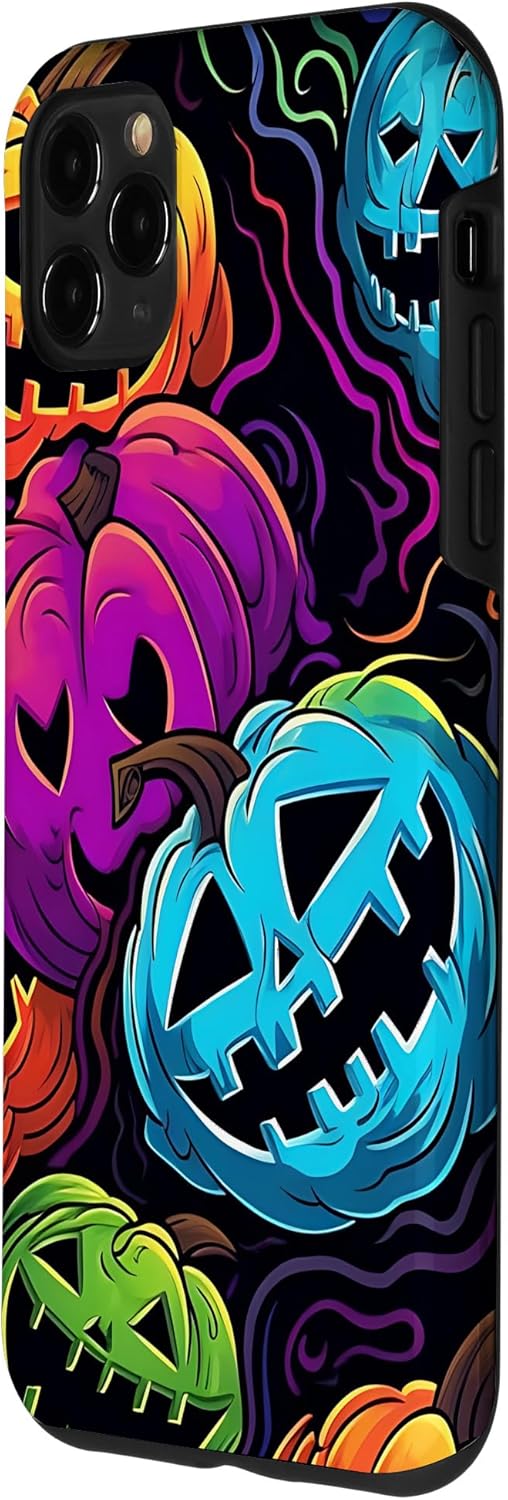 Funda para iPhone 11 Pro Max Halloween Scary Pumpkin Graffiti