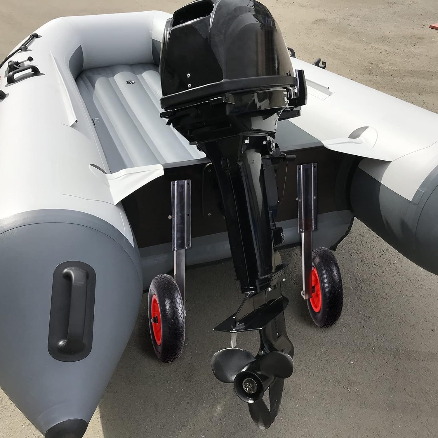 Ruedas de lanzamiento de barco de 600 libras, rueda de lanzamiento de popa de barco con ruedas de 15 pulgadas para barco inflable y barco de aluminio