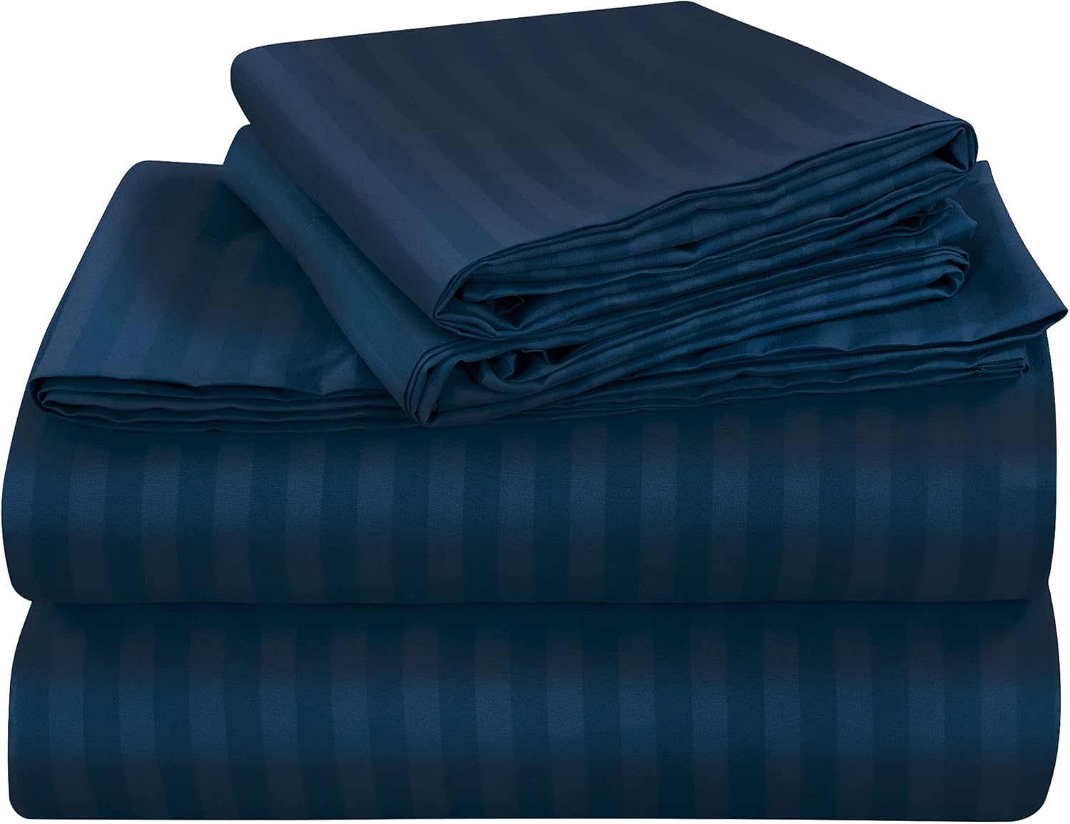 Royale Linen – Juego de sábanas a rayas, microfibra cepillada de 1800 hilos, 1 sábana bajera, 1 sábana encimera, 2 fundas de almohada, resistente a