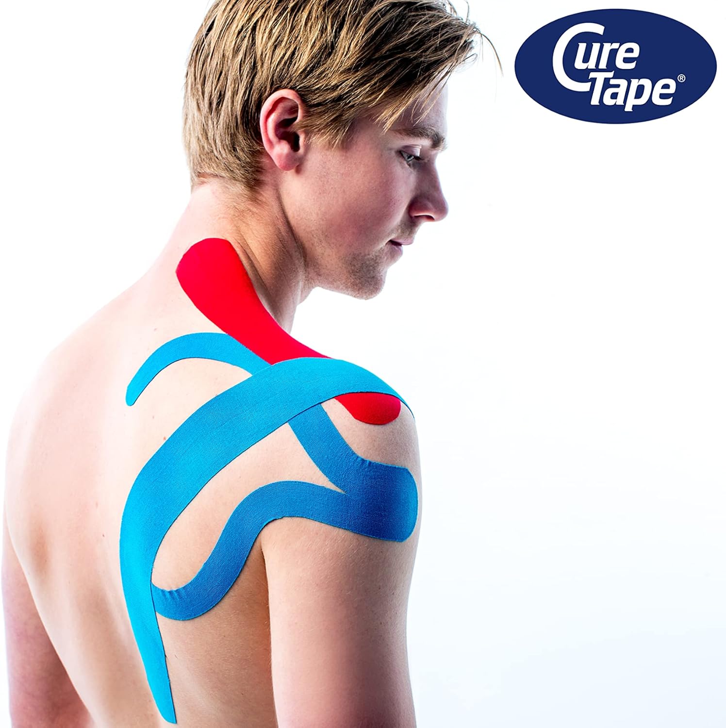 CureTape Cinta de kinesiología deportiva azul  Adhesión 30% más fuerte  Cinta K para condiciones extremas  Viscosa de secado rápido  Cinta muscular