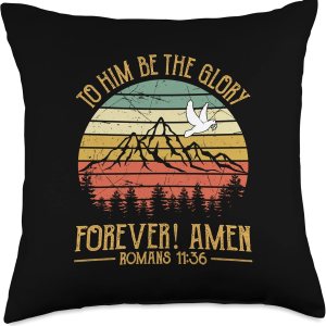 To Him Be The Glory – Almohada con versículo bíblico Romanos 1136, 18 x 18 pulgadas, multicolor To Him Be The Glory – Almohada con versículo bíblico Romanos 1136, 18 x 18 pulgadas, multicolor