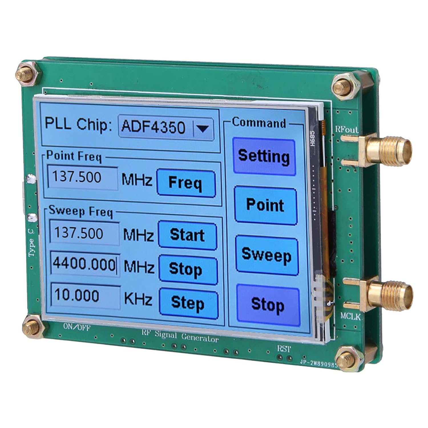 Generador Pantalla Táctil Completa RF Barrido Frecuencia PC Control con Cable de Datos ADF4350ADF4351 (ADF4350)
