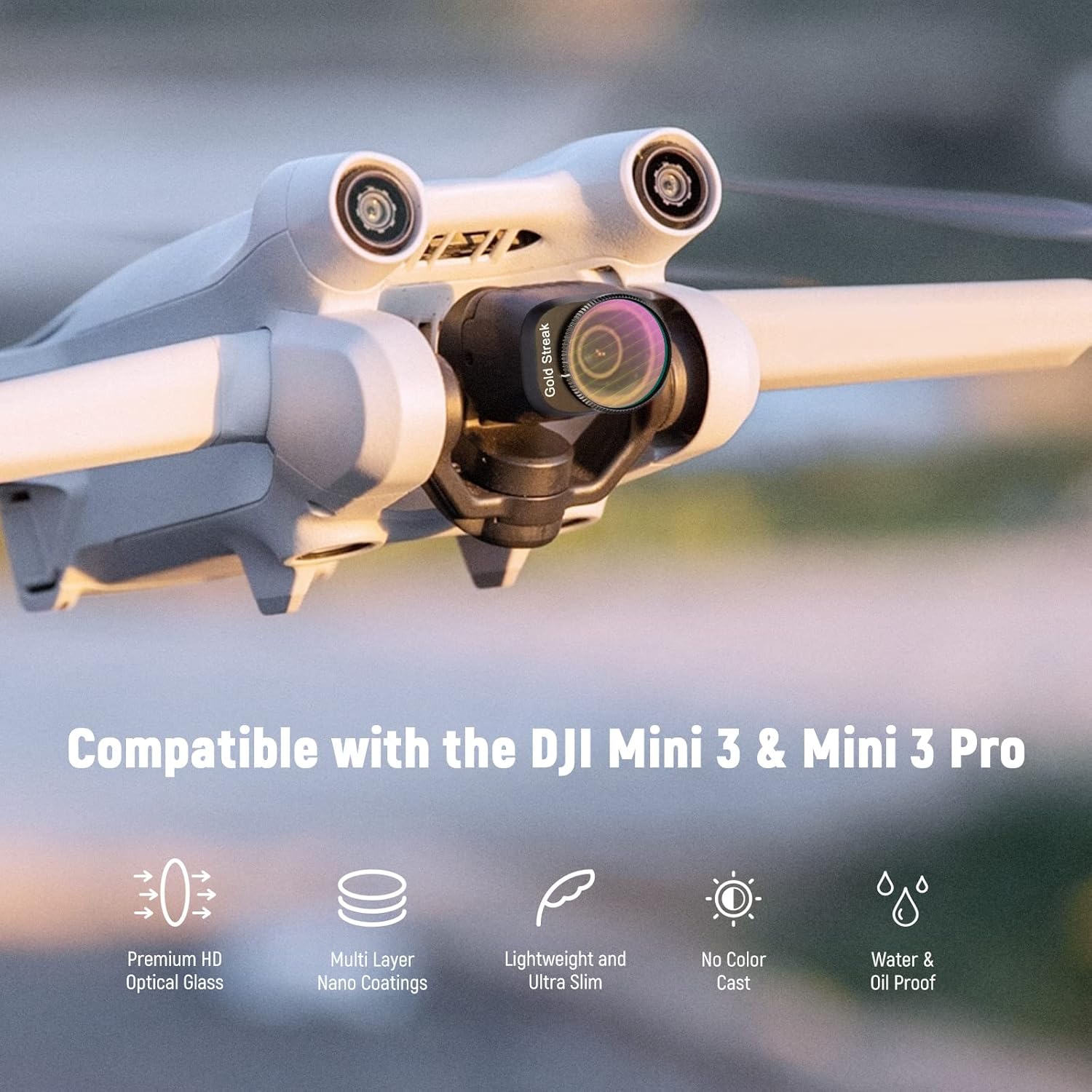 NEEWER ND y Juego de filtros de efecto compatibles con DJI Mini 3Mini 3 Pro, paquete de 4 GND0.9 GND1.2 filtro de densidad neutra de borde suave y