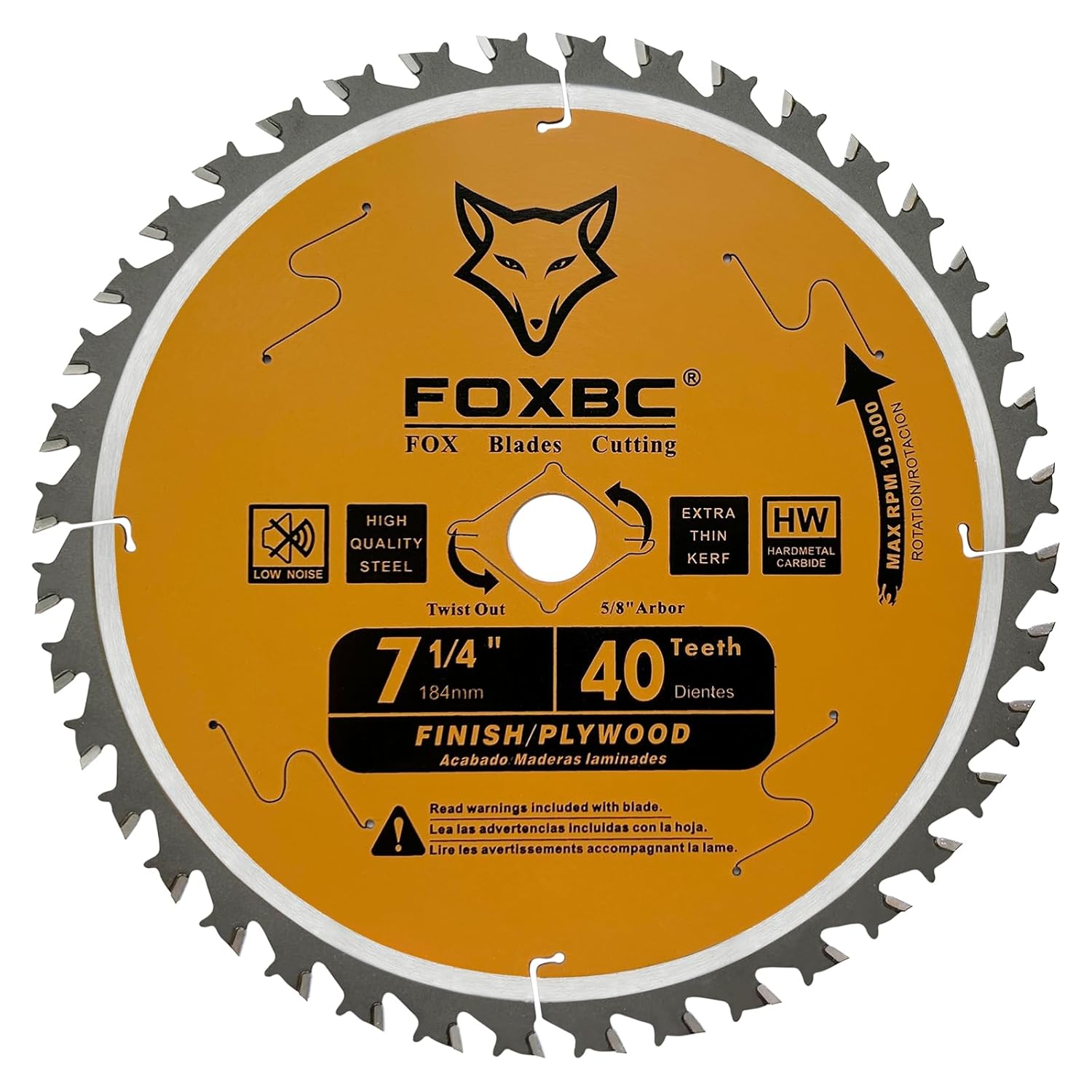 FOXBC Hoja de sierra circular de 7-14 pulgadas, 40 dientes para SKIL, DeWalt, Milwaukee, Black+Decker, Makita, Sierra circular Ryobi – Paquete de 2