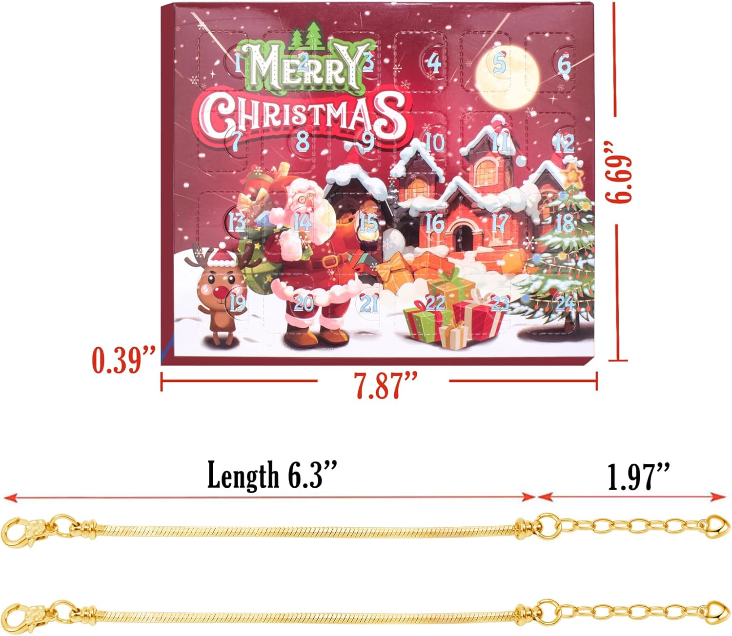 Calendario de Adviento de Navidad para niñas, calendario de cuenta regresiva de 24 días, juego de pulseras de bricolaje para hacer joyas, regalo