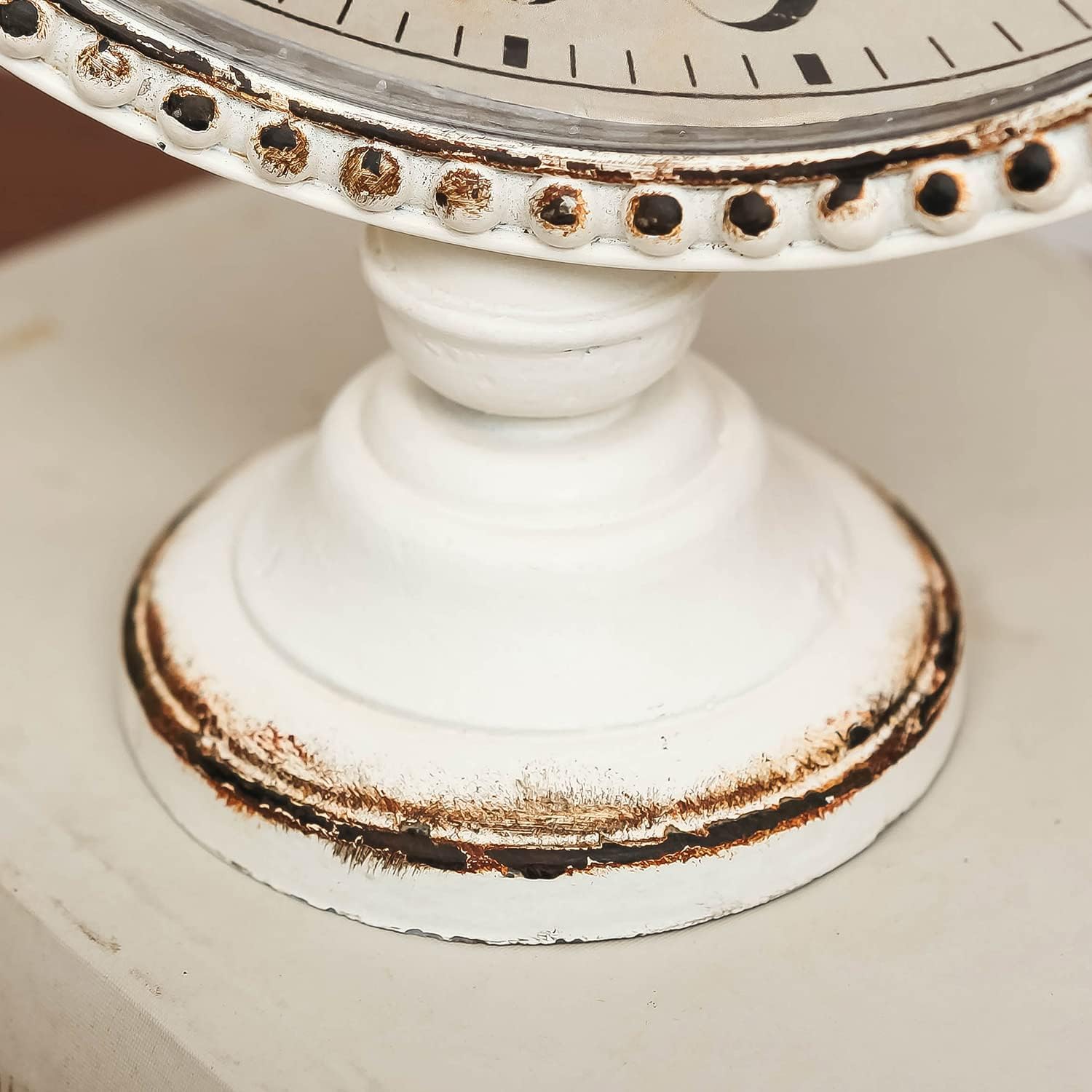 NIKKY HOME Reloj de mesa vintage con cuentas, estante silencioso de escritorio, funciona con pilas, diseño antiguo, elegante decoración del hogar