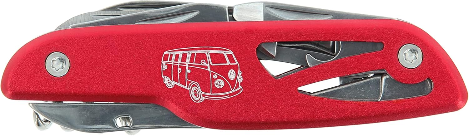 BRISA VW Collection – Cuchillo de bolsillo multifuncional 3D Volkswagen, archivo, tijeras, abrebotellas y latas