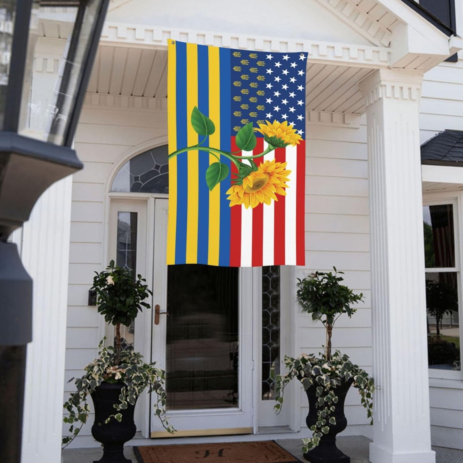 Bandera estadounidense de Ucrania de 3 x 5 pies, para interiores y exteriores, casa de campo, dormitorio, brisa, brisa, brisa, bandera de Ucrania,