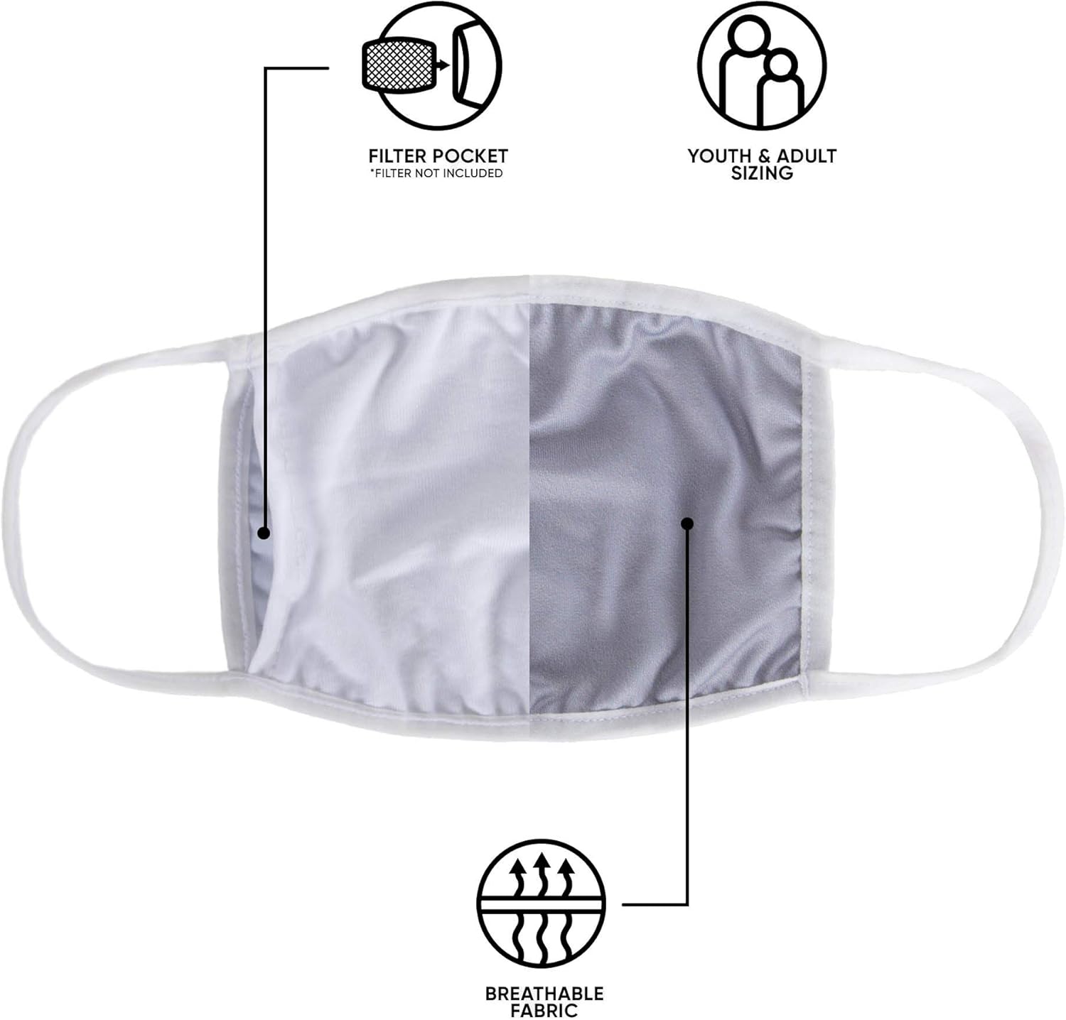 FOCO – Cubrebocas universitario de la NCAA para adultos (unisex, 3 unidades)