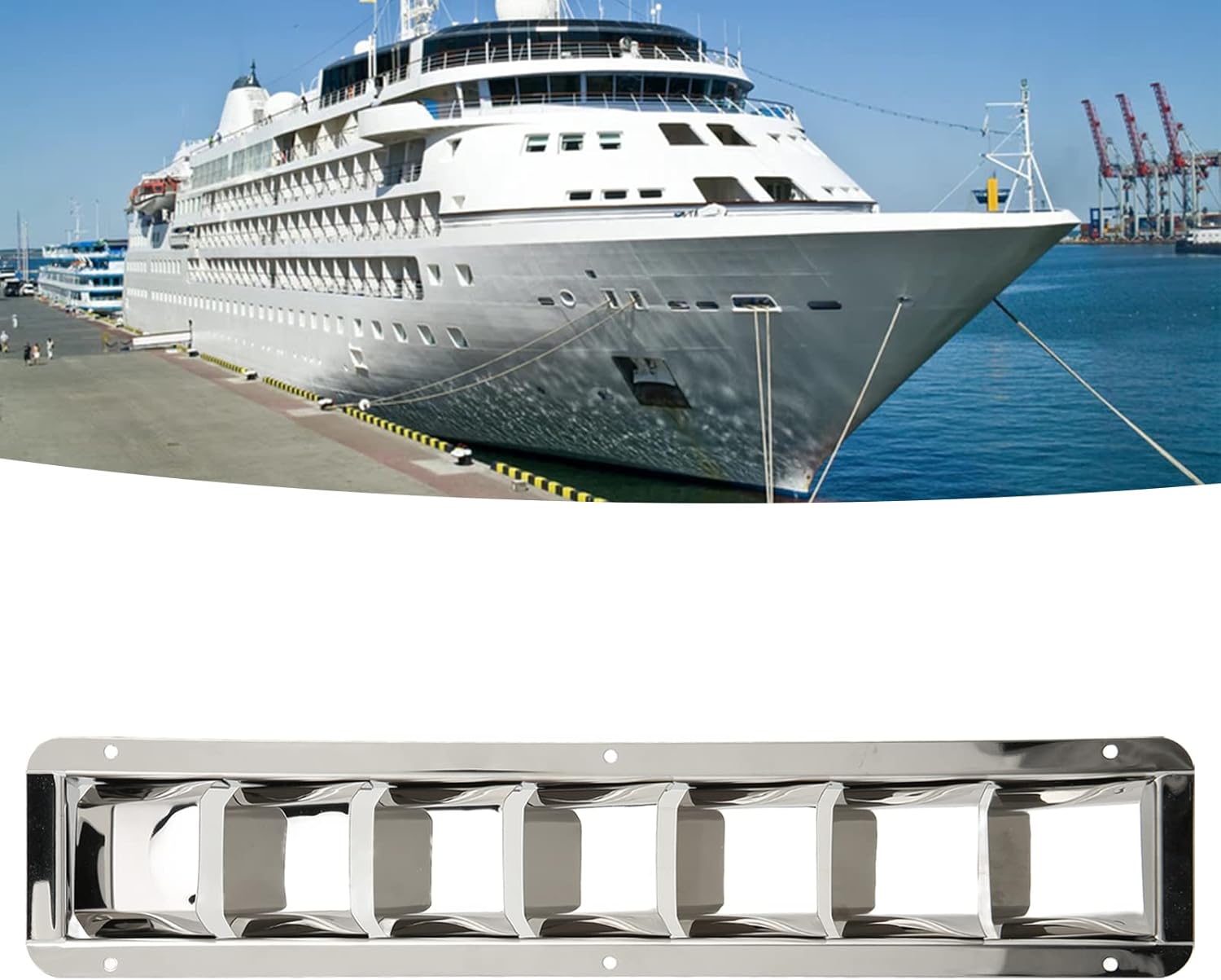 Rejilla para barco, cubierta de parrilla de ventilación marina 304, rejilla de acero inoxidable 7 ranuras para extractores, unidades de aire