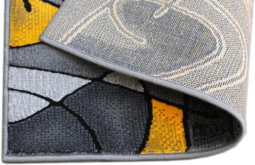 Masada Rugs – Alfombra moderna contemporánea, color gris y negro