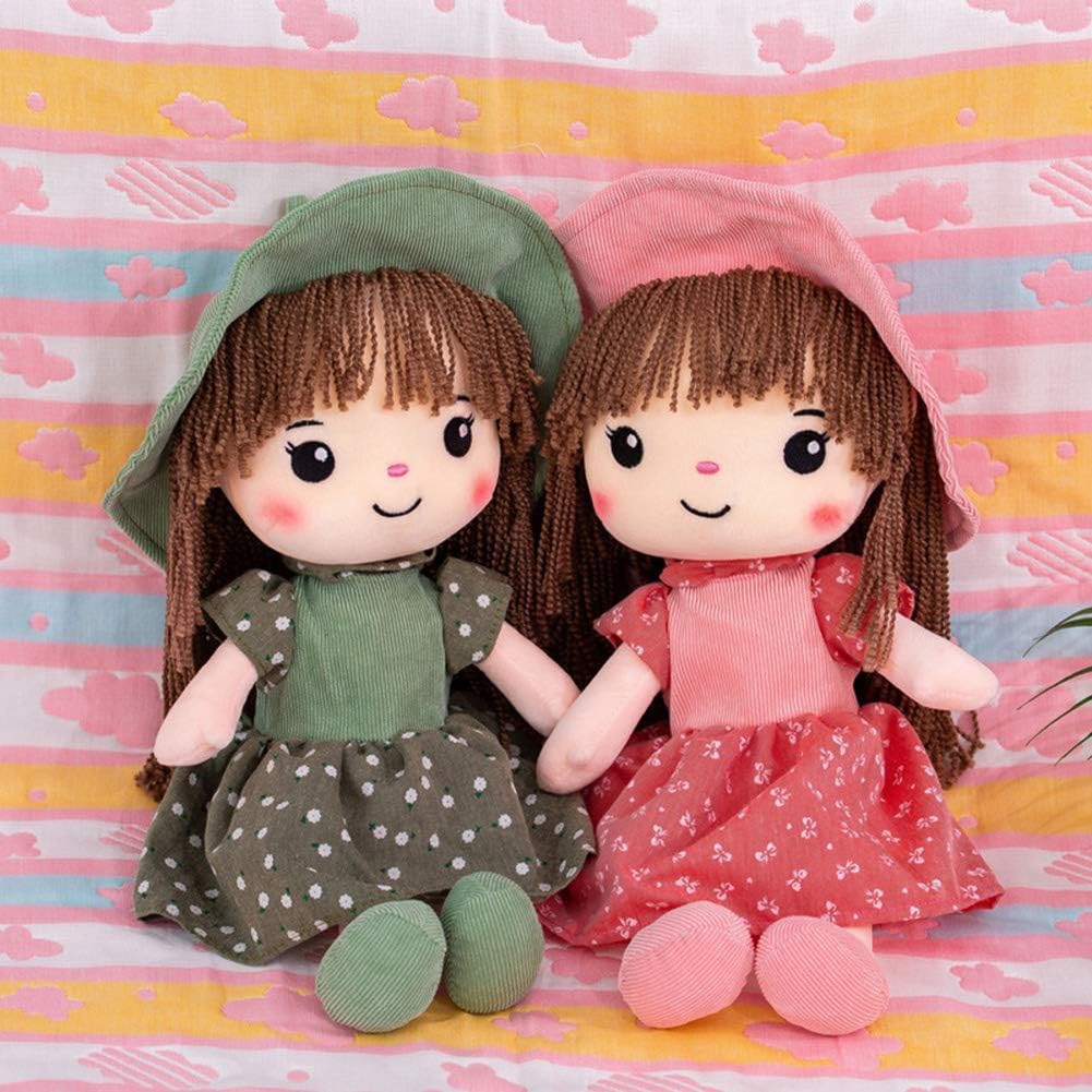 Muñeca de trapo esponjosa de 15.7 pulgadas, juguete de peluche suave, regalo con gorro, falda, juguete de peluche de princesa, lindas muñecas para