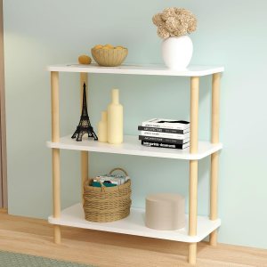 Youmechi Mesa auxiliar, mesa auxiliar alta de 3 niveles con estante de almacenamiento abierto, mesita de noche bohemia, mesita de noche de madera Youmechi Mesa auxiliar, mesa auxiliar alta de 3 niveles con estante de almacenamiento abierto, mesita de noche bohemia, mesita de noche de madera