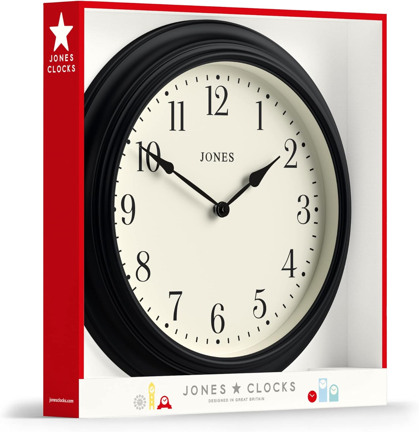 JONES CLOCKS Supper Club – Reloj de pared grande, diseño tradicional, decoración del hogar, reloj de sala de estar, decoración de casa de campo,