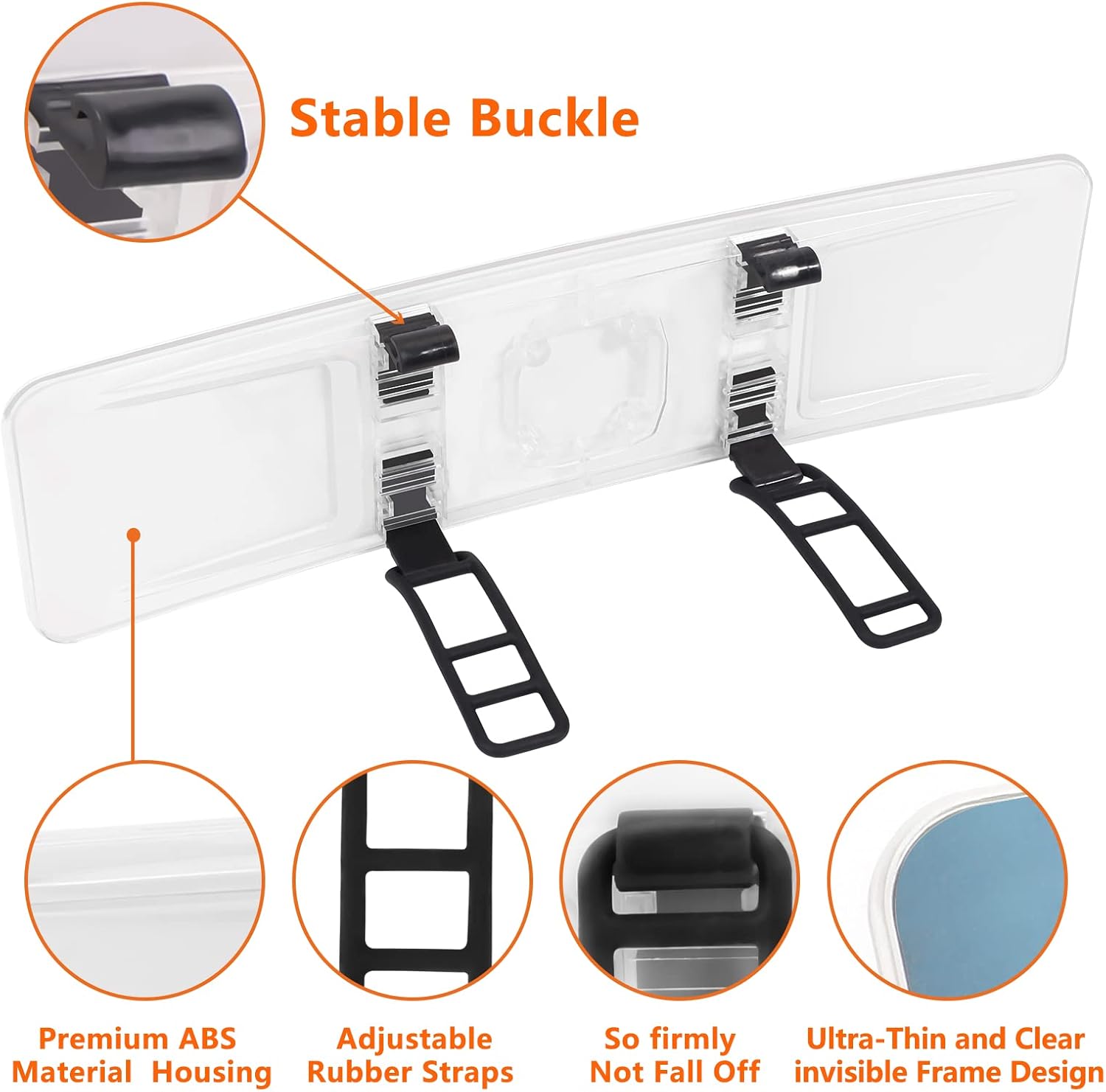Espejo retrovisor de 11.8 pulgadas más grande antirreflejo para el interior del automóvil, espejo retrovisor panorámico gran angular convexo