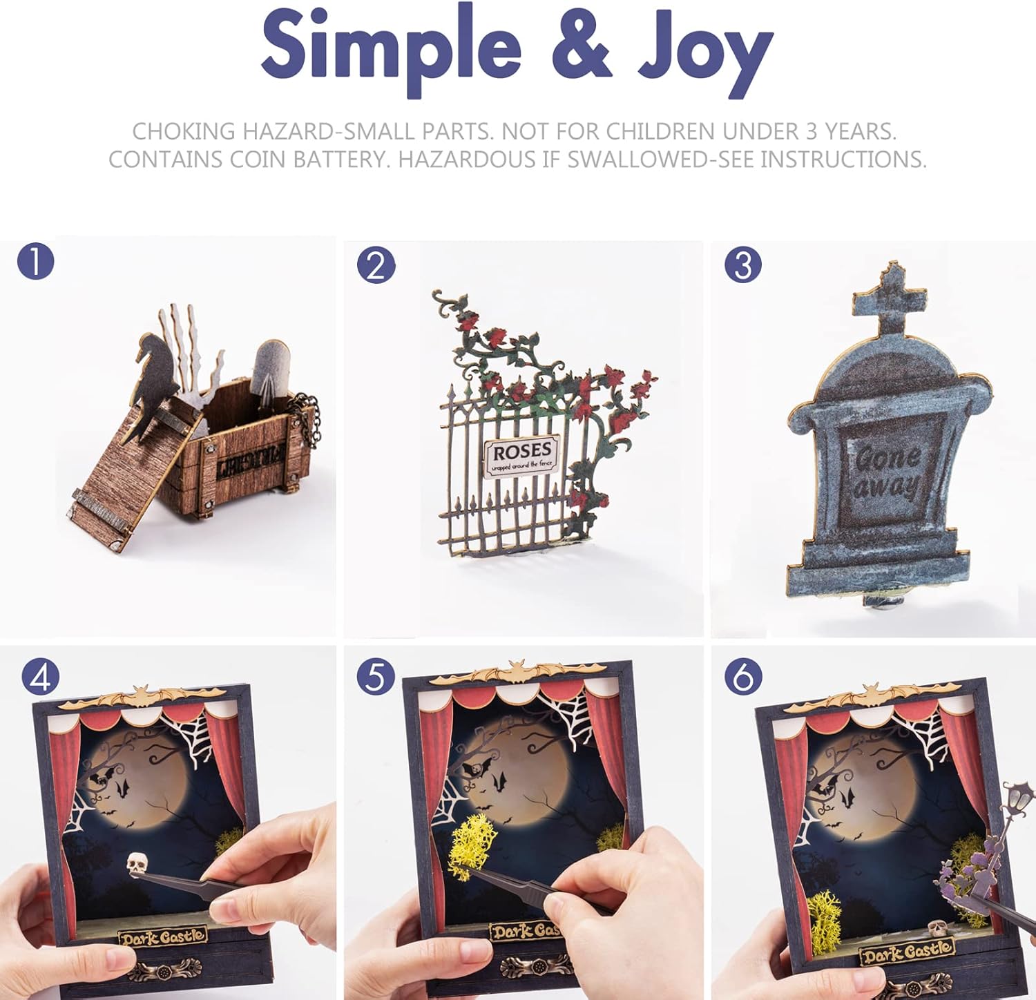 Rolife Kits de manualidades para adultos y adolescentes, kit de casa en miniatura de 7 pulgadas con LED, kit de diorama de rincón de libros, regalos