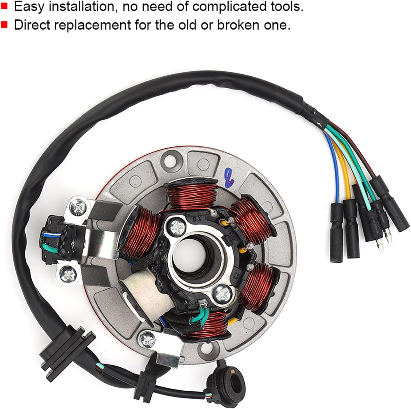 Acouto Estator Magneto – Estator de encendido con placa magnética, repuesto para LIFAN YX 140cc Kick Start Engine PIT PRO Trail Dirt Bike