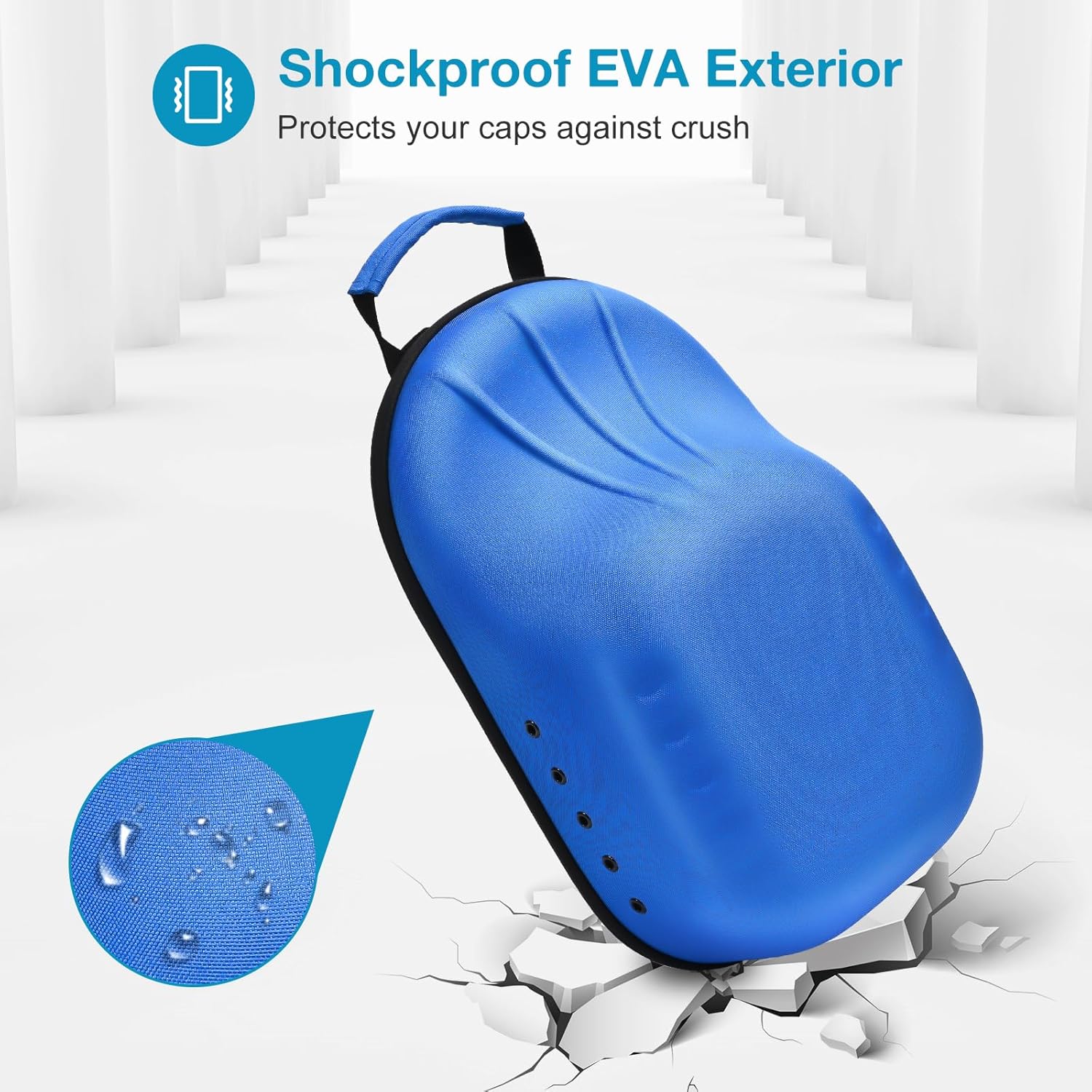 ProCase Estuche rígido de viaje para sombreros, bolsa de almacenamiento para 7-8 gorras de béisbol, organizador de sombreros con correa ajustable