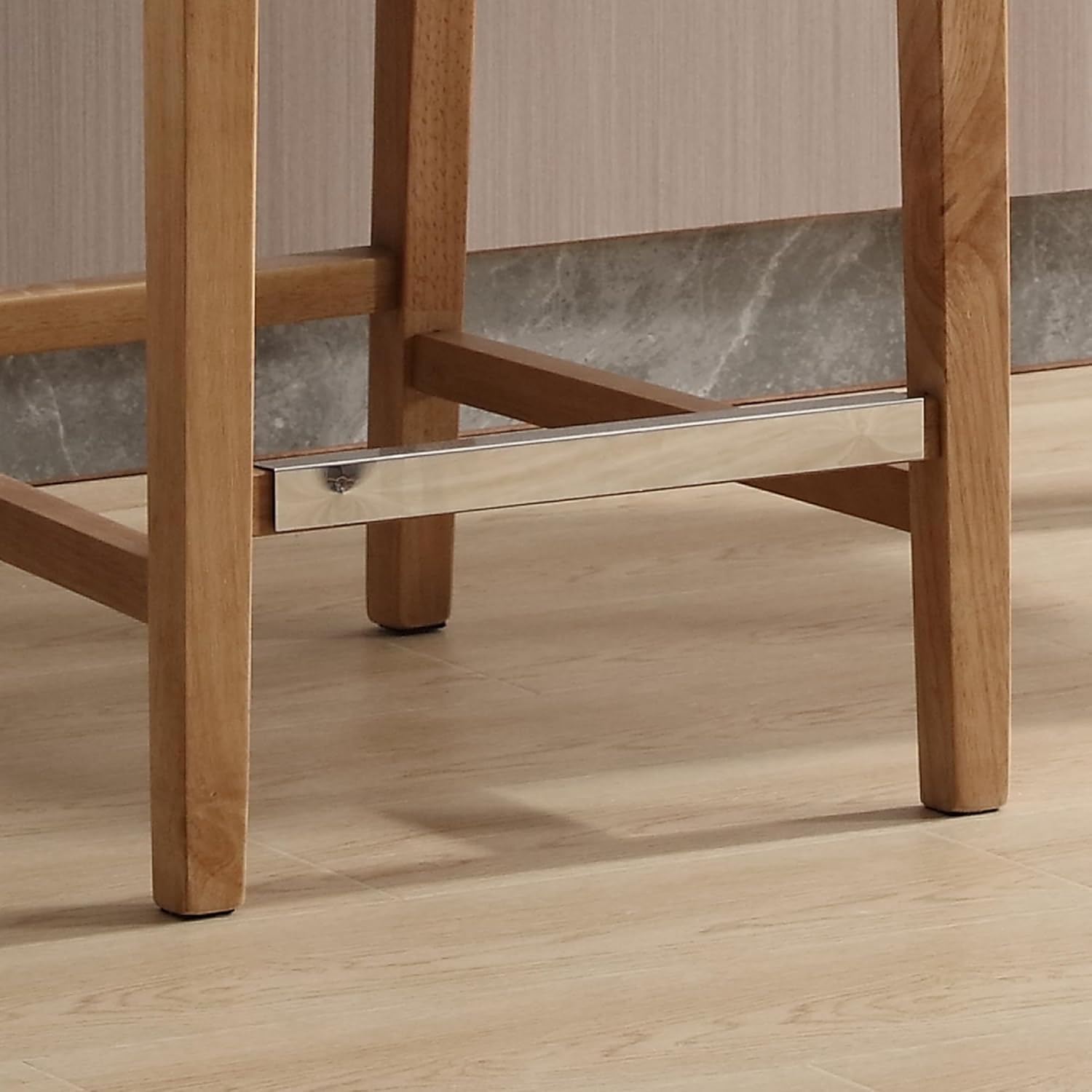 chairus Juego de 2 taburetes de bar altos de tela, taburetes de bar tapizados de lino con patas de madera maciza y respaldo para cocina, isla de