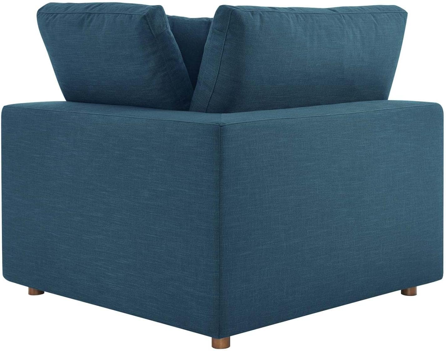 Modway Commix – Juego de sofá seccional tapizado de 4 piezas con relleno de plumón, color azul