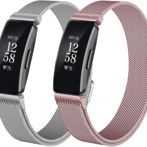 Paquete de 2 bandas de metal compatibles con Fitbit Inspire 2Fitbit Inspire HRFitbit Inspire para mujeres y hombres, pulseras de acero inoxidable de Paquete de 2 bandas de metal compatibles con Fitbit Inspire 2Fitbit Inspire HRFitbit Inspire para mujeres y hombres, pulseras de acero inoxidable de