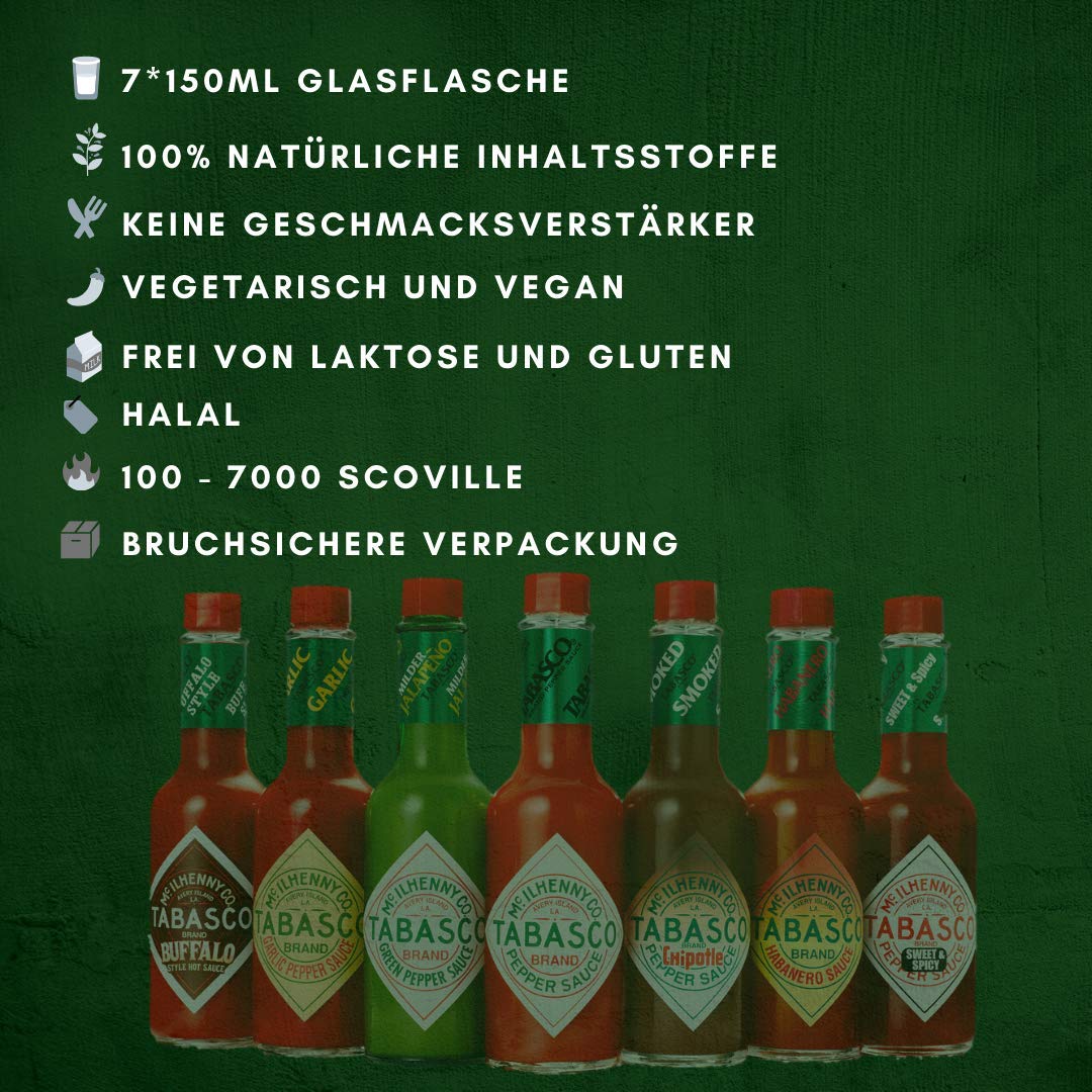 TABASCO Carrito cromado para salsa de pimienta con 7 familias de sabores
