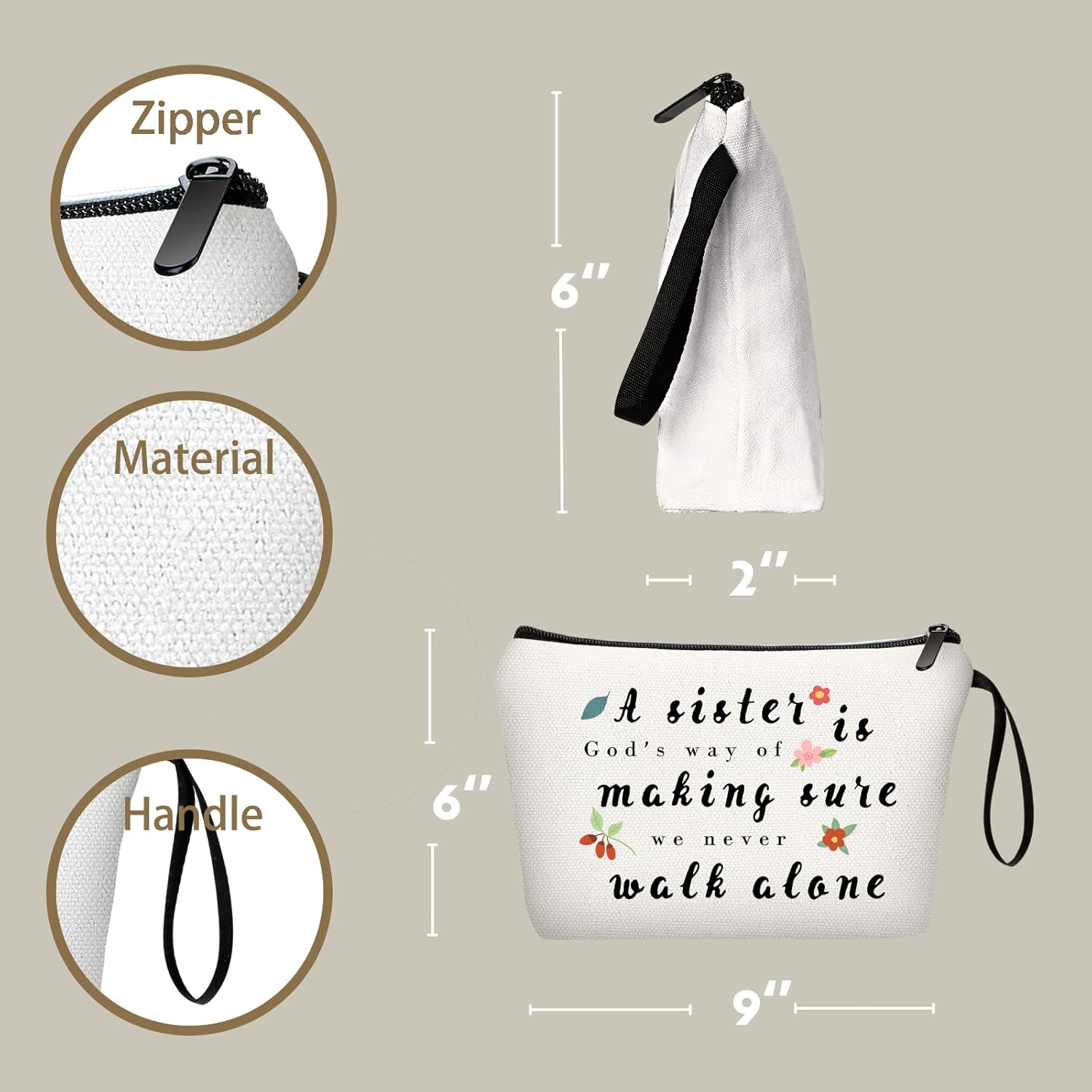 Regalos de amistad para mujeres, mujeres, mejores amigas, hermanas, niñas, pequeñas bolsas de maquillaje, bolsas de cosméticos de regalo para