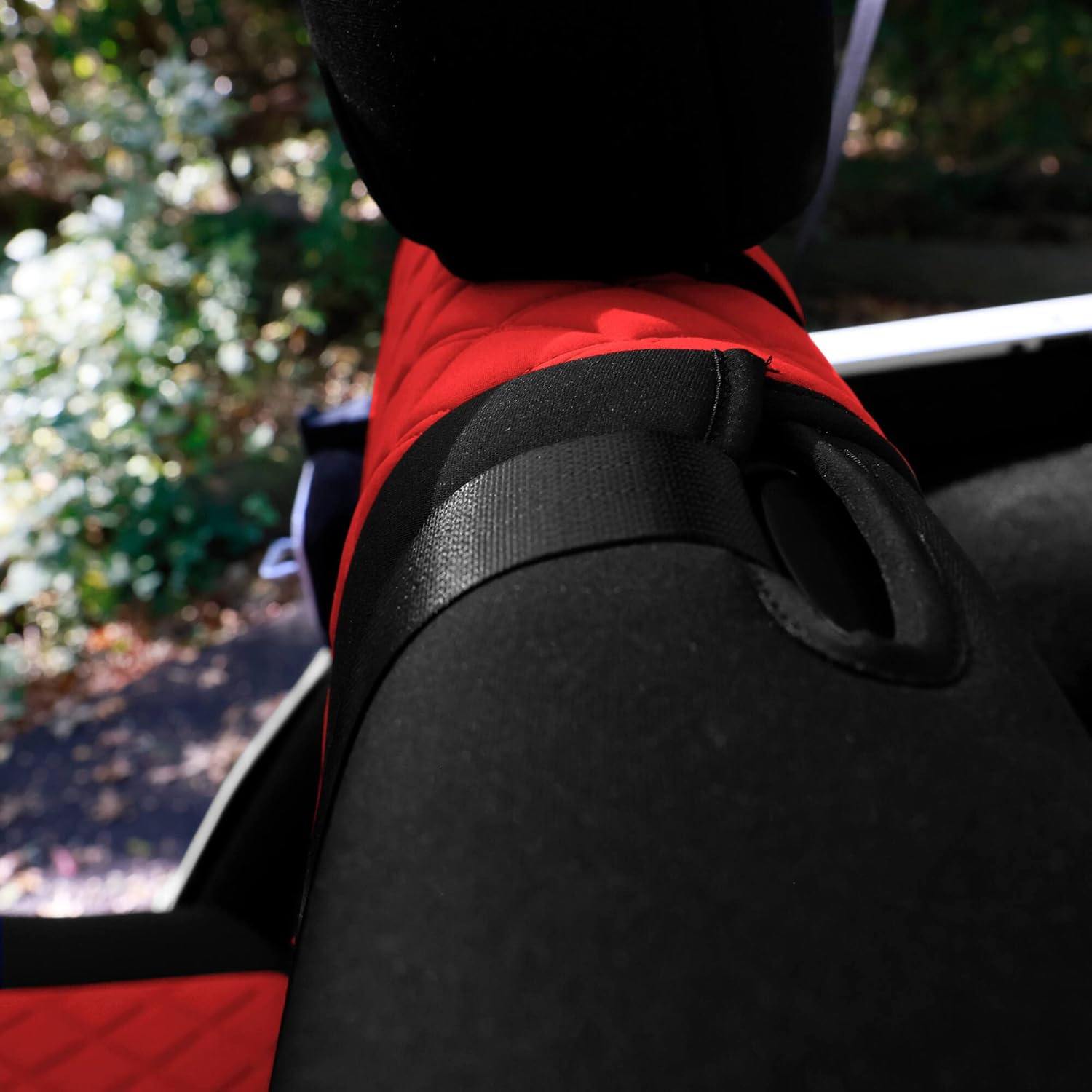 TLH Fundas de asiento de ajuste personalizado para Jeep Wrangler JK 4DR 2007-2018, fundas de asiento de automóvil de neopreno rojo, juego de fundas
